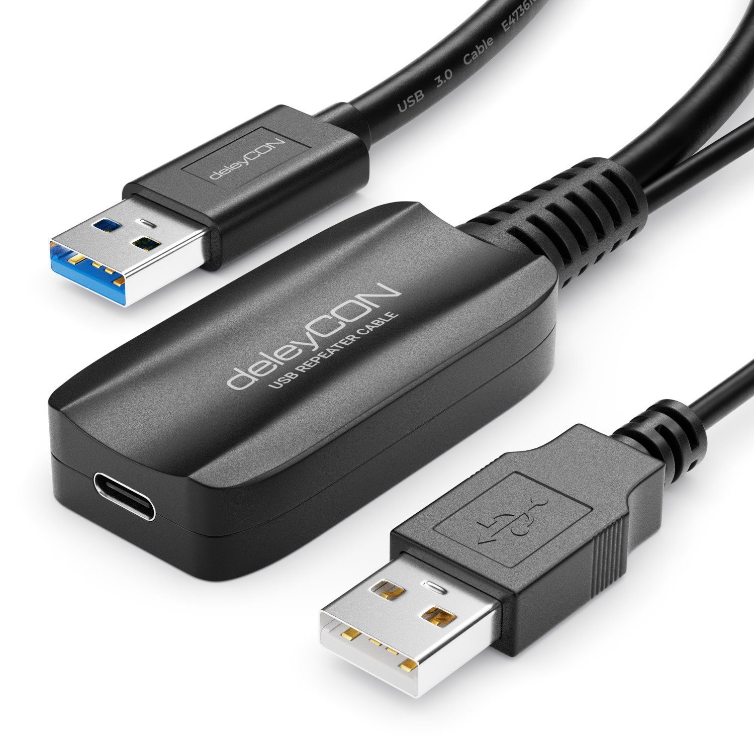 deleyCON deleyCON 10m Aktive USB Verlängerung USB 3.2 Gen1 mit 5GBit/s USB-A  USB-Kabel