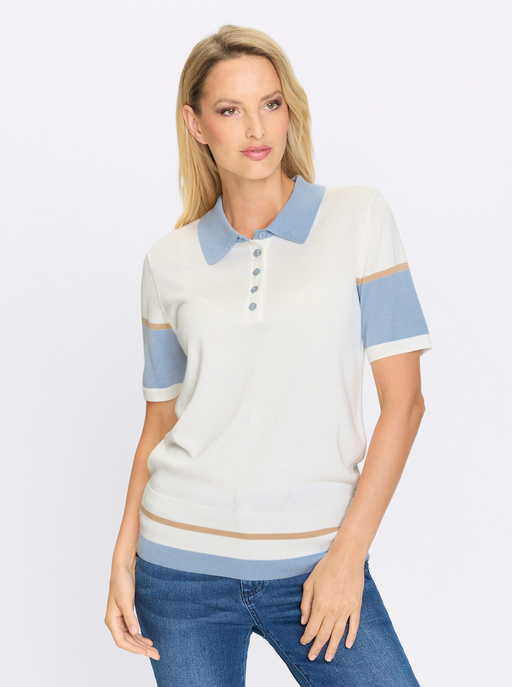 heine Strickpullover Pullover Kurzarm