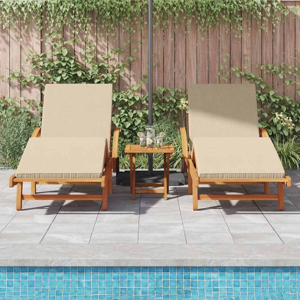 vidaXL Gartenliege Sonnenliege 3 pcs Beige günstig online kaufen