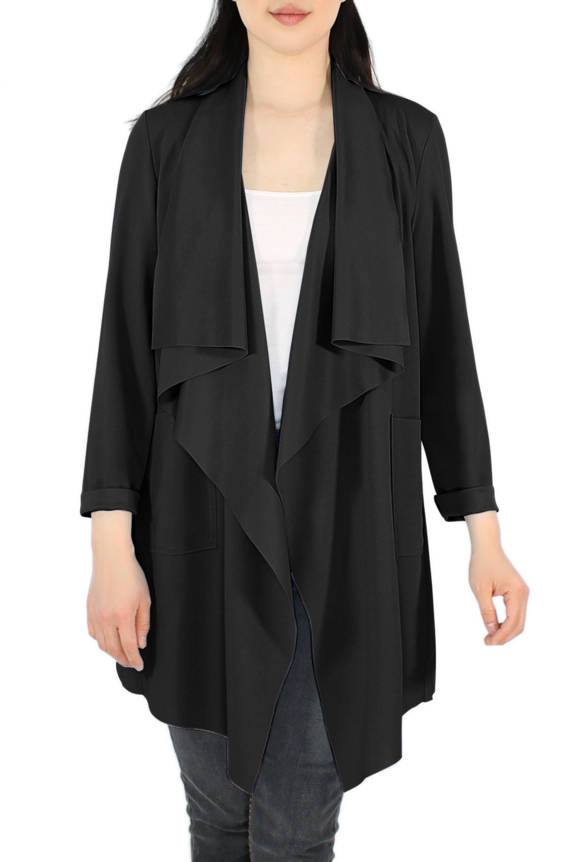dy_mode Cardigan Damen Cardigan in Wasserfall-Optik günstig online kaufen