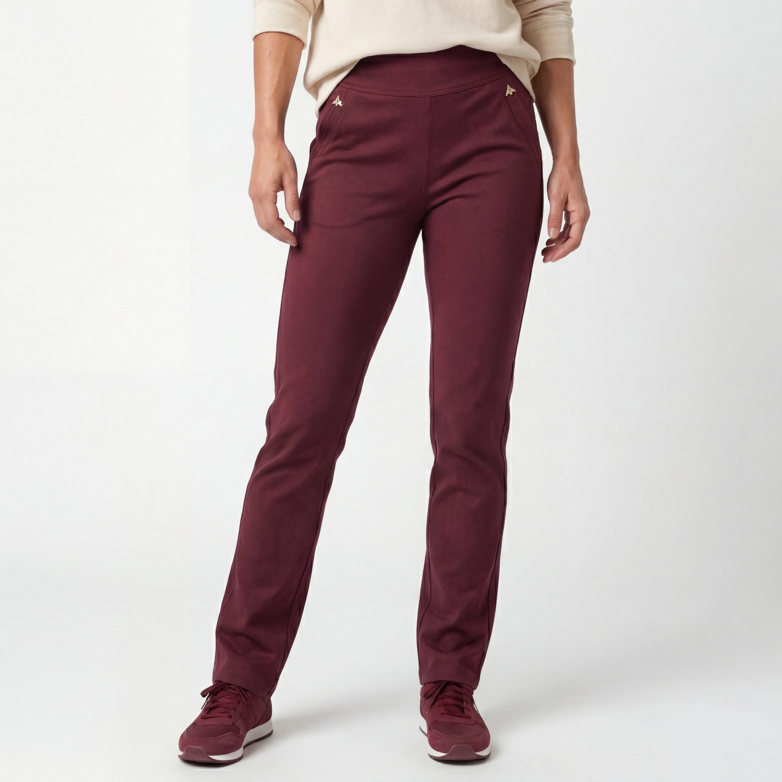 Aurela Damenmode Stretch-Hose Damen Leggings Schlupfhose mit Komfort Bund H günstig online kaufen