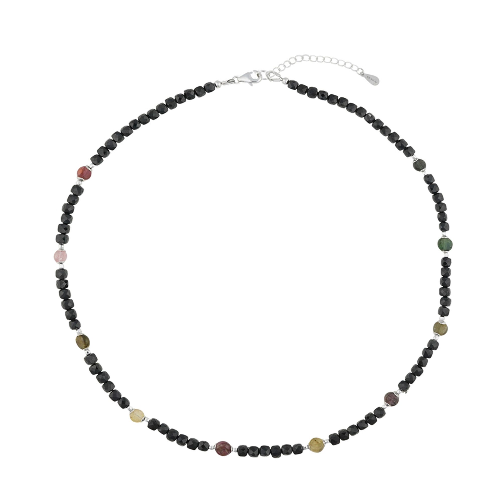 Cavill Silberkette Halskette aus Sterlingsilber mit mehrfarbigem Turmalin (1-tlg)