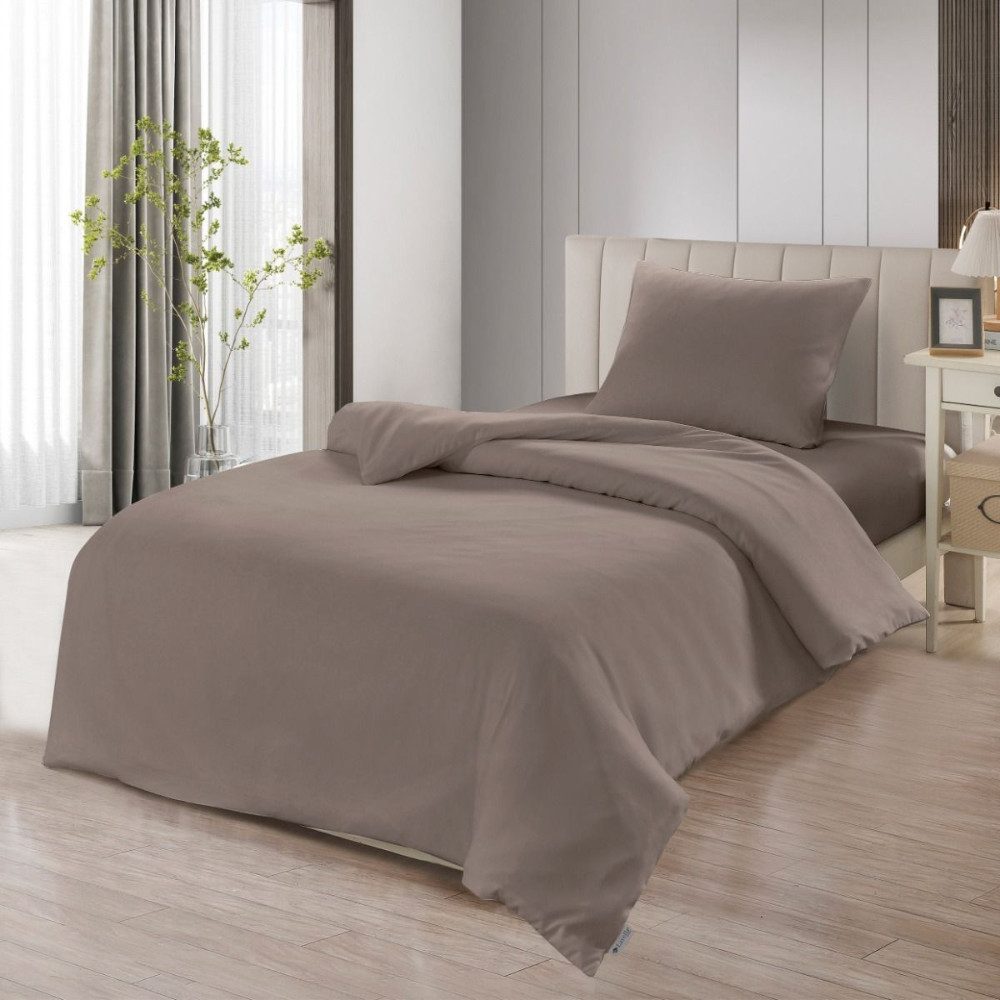 alesvelt Bettwäsche -Set SADE Komplett-Set inkl. Spannbettlaken aus weicher Mikrofaser