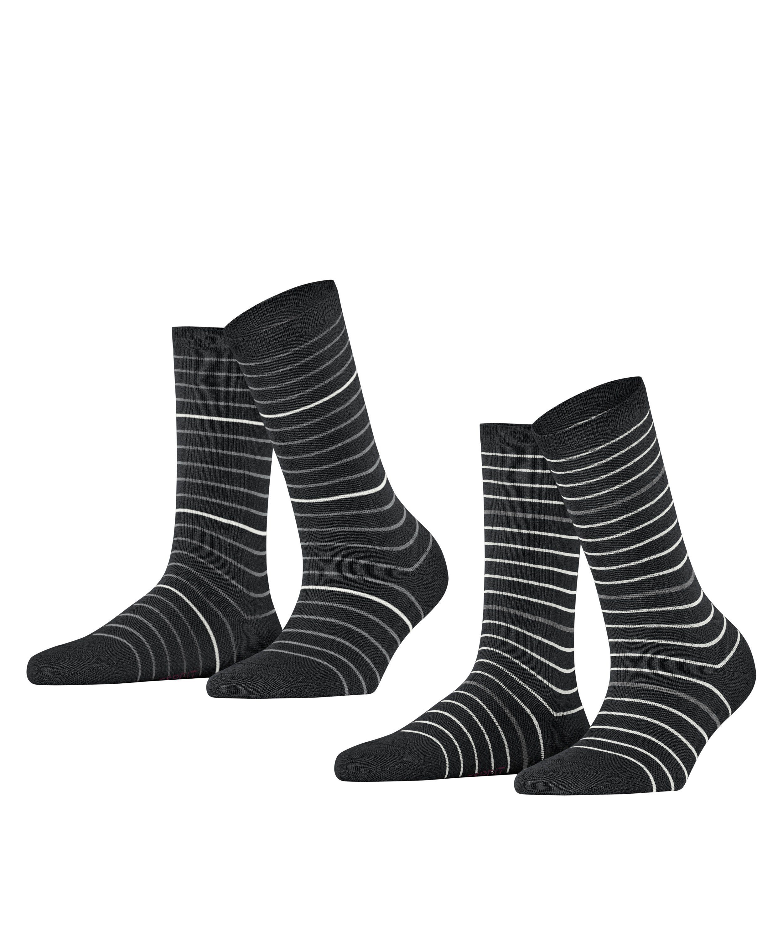 Esprit Socken Fine Stripe 2-Pack (2-Paar) black (3000) | Wintersocken