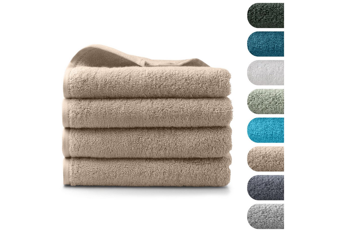 BARBONS Badetücher Duschtücher Set, Handtücher 4-tlg 70x140cm Badetuch, Handtuch, (4-St), Walkfrottee, 100% Baumwolle, saugstark, weich