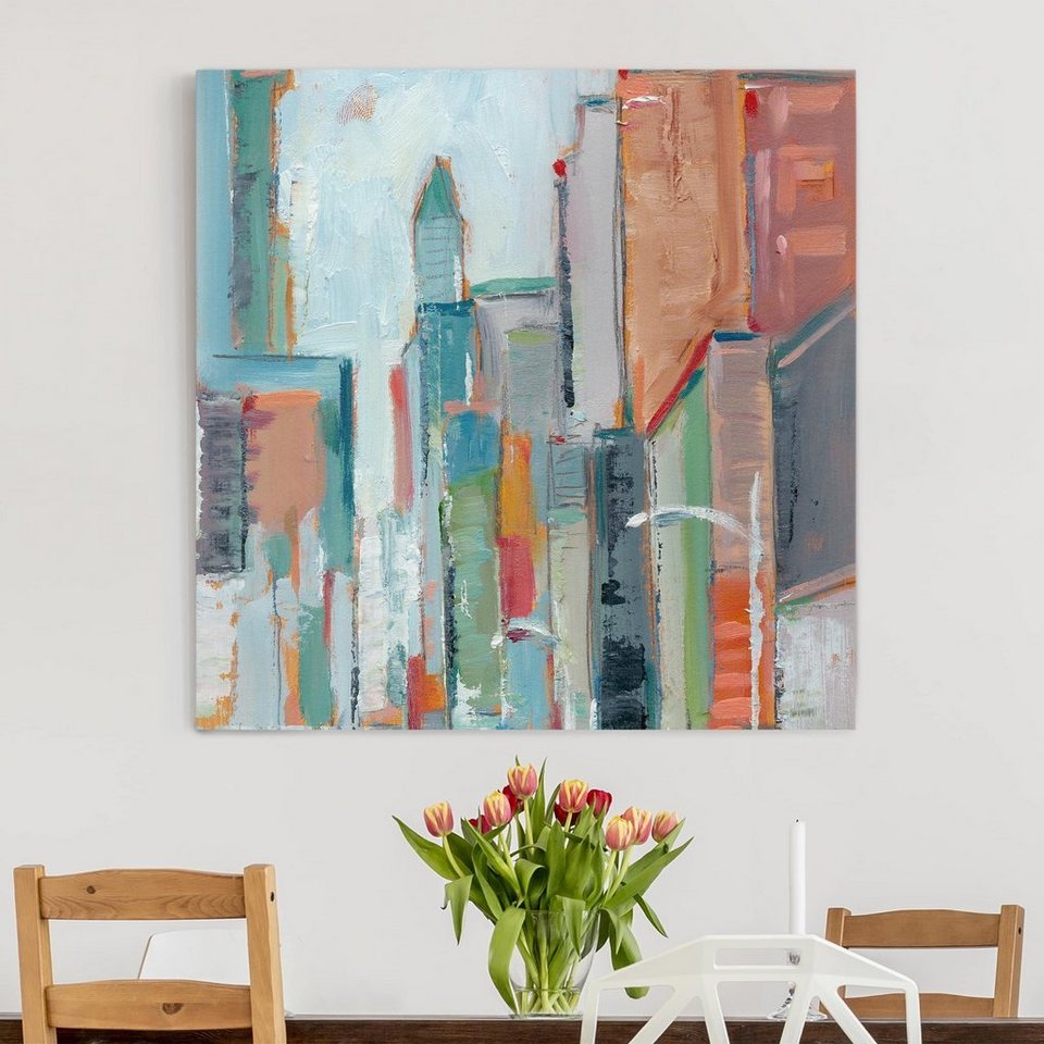 Bilderdepot24 Leinwandbild Abstrakt Modern Zeitgenössische Innenstadt ...