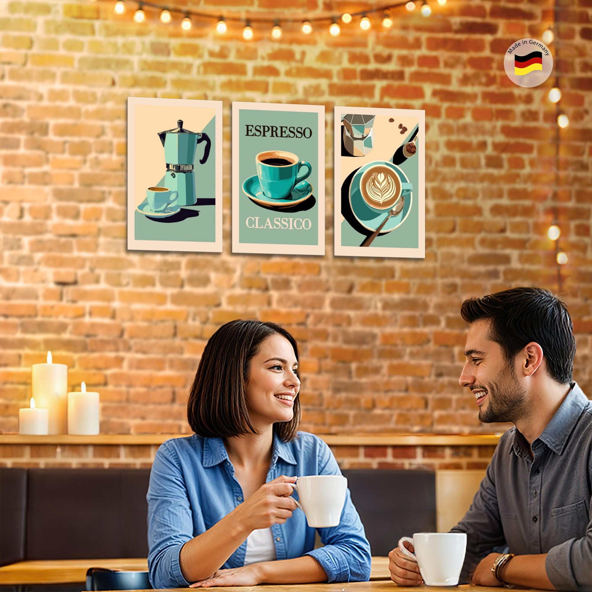 Novart Wandbild Küchenbilder Kaffee Retro Bilder Küche Esszimmer Cafe Bar Deko – Bild 4 von 5