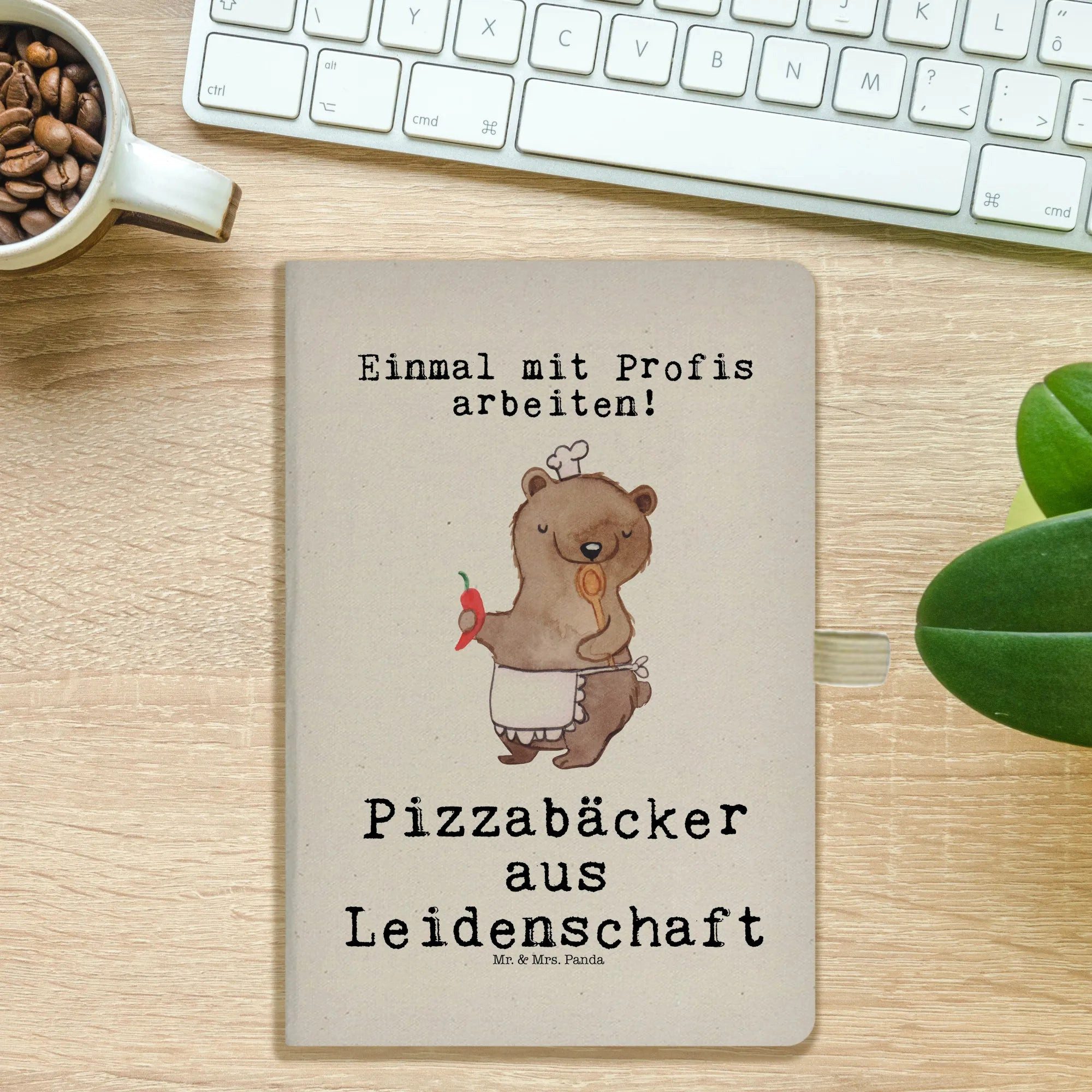 Thumbnail - Mr. & Mrs. Panda Notizbuch Pizzabäcker Leidenschaft - Transparent - Geschenk, A5 Skizzenbuch, Pi Mr. & Mrs. Panda, Flexi...