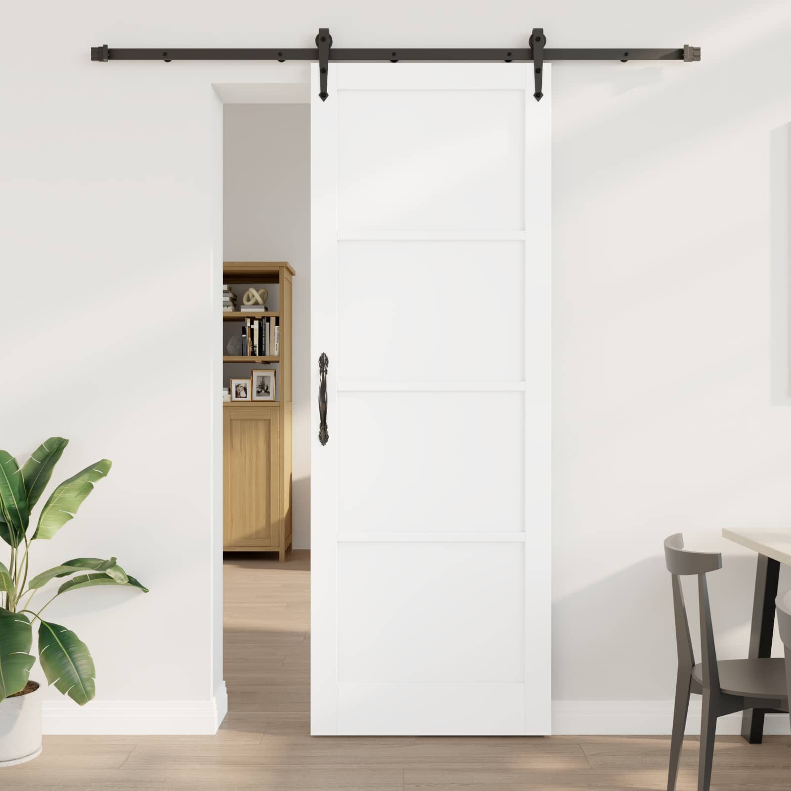 vidaXL Haustür Schiebetür ORKDAL Weiß 83 x 232 cm Massives Kiefernholz (1-St)