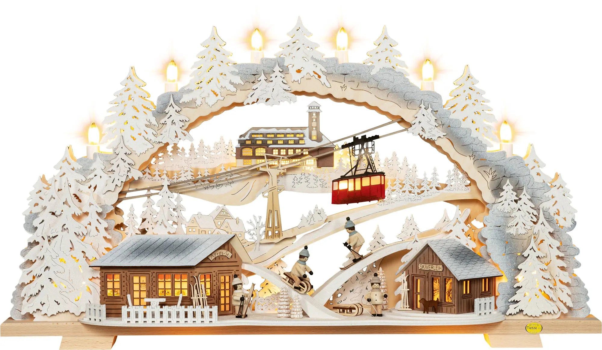 LED Schwibbogen variabel, Fichtelbergidylle beschneit