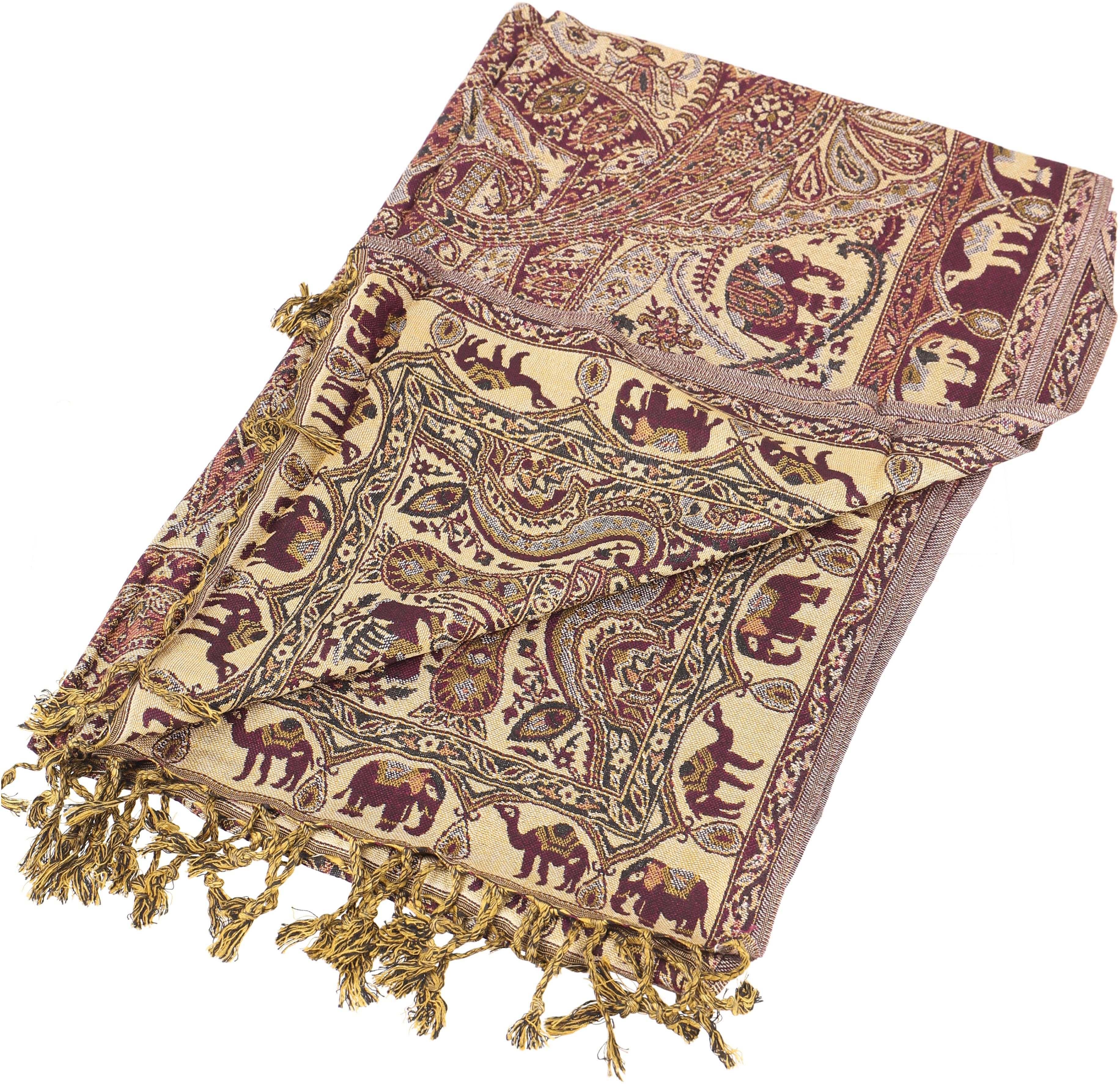 Guru-Shop Halstuch Indischer Schal, Schultertuch, Boho Stola mit..