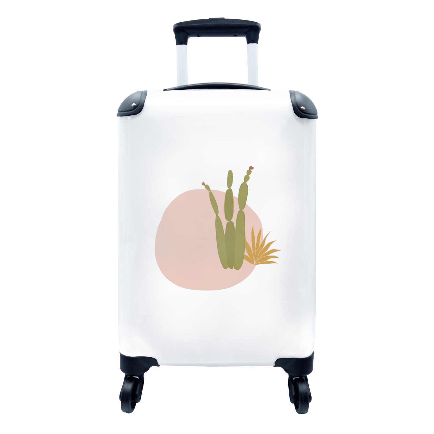 MuchoWow Handgepäckkoffer Kaktus - Abstrakt - Pflanzen, 4 Rollen, Reisetasche mit rollen, Handgepäck für Ferien, Trolley, Reisekoffer