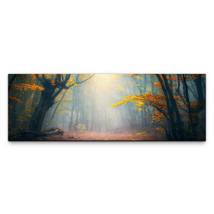 möbel-direkt.de Leinwandbild Bilder XXL Herbstwaldlichtung Wandbild auf Leinwand