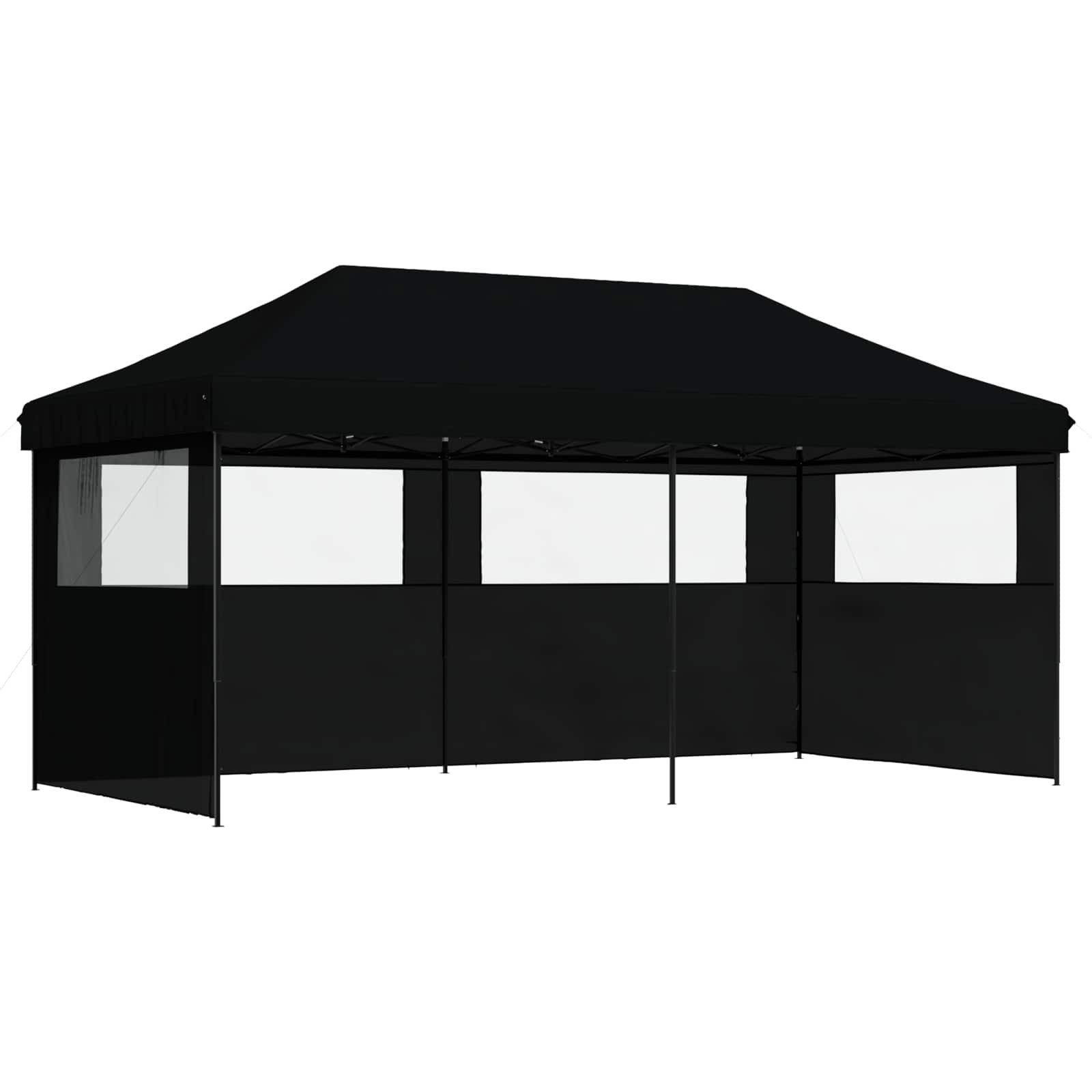vidaXL Partyzelt Party-Zelt Schwarz 292 x 580 x 315 cm Oxford-Stoff