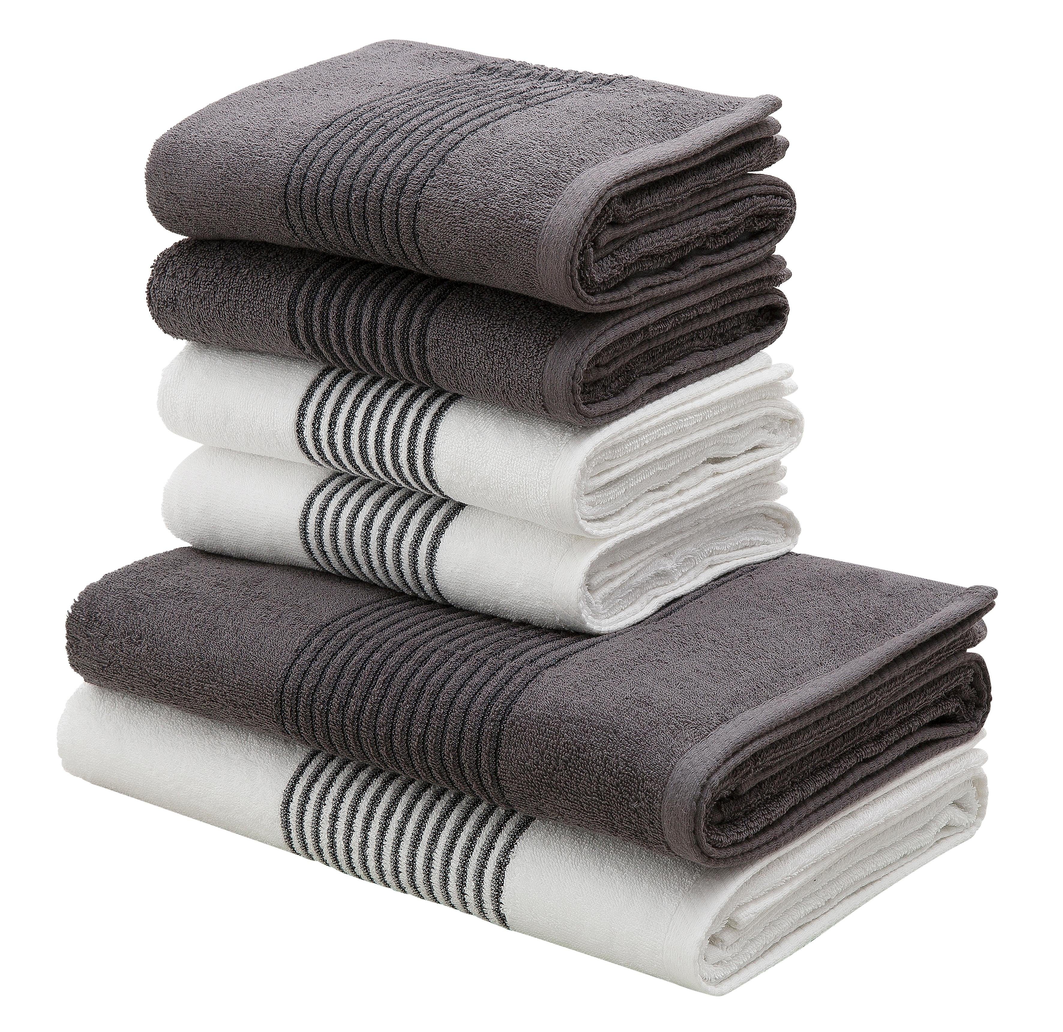 Bruno Banani Handtuch Set Jassen Set 6 Tlg Mit Gestreifter Bordure Online Kaufen Otto