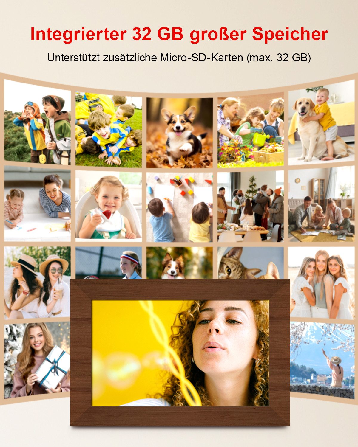 Fine Life Pro Digitaler Fotorahmen mit WiFi-Fotoübertragung. Digitaler Bild günstig online kaufen