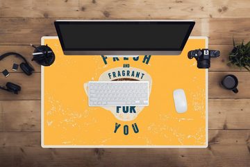 MuchoWow Gaming Mauspad Frischer und duftender Kaffee für dich - Sprichwörter - Kaffee - (1-St), Büro für Tastatur und Maus, Mousepad Gaming, 90x60 cm, XXL, Großes