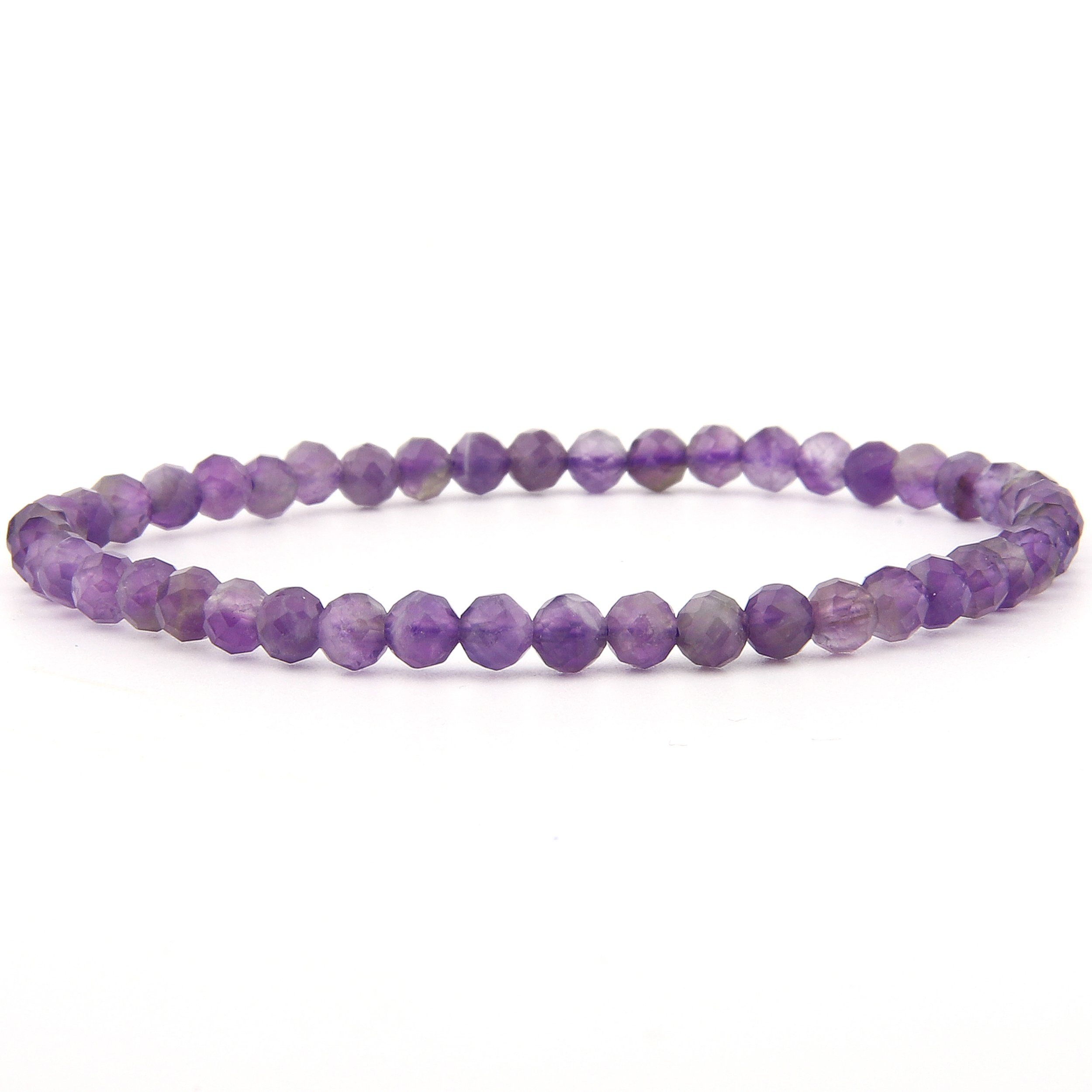 Vascavi Armband facettiert mm, Naturstein, Edelstein, Made Perlenarmband Germany, 4 Chakrastein, Amethyst in