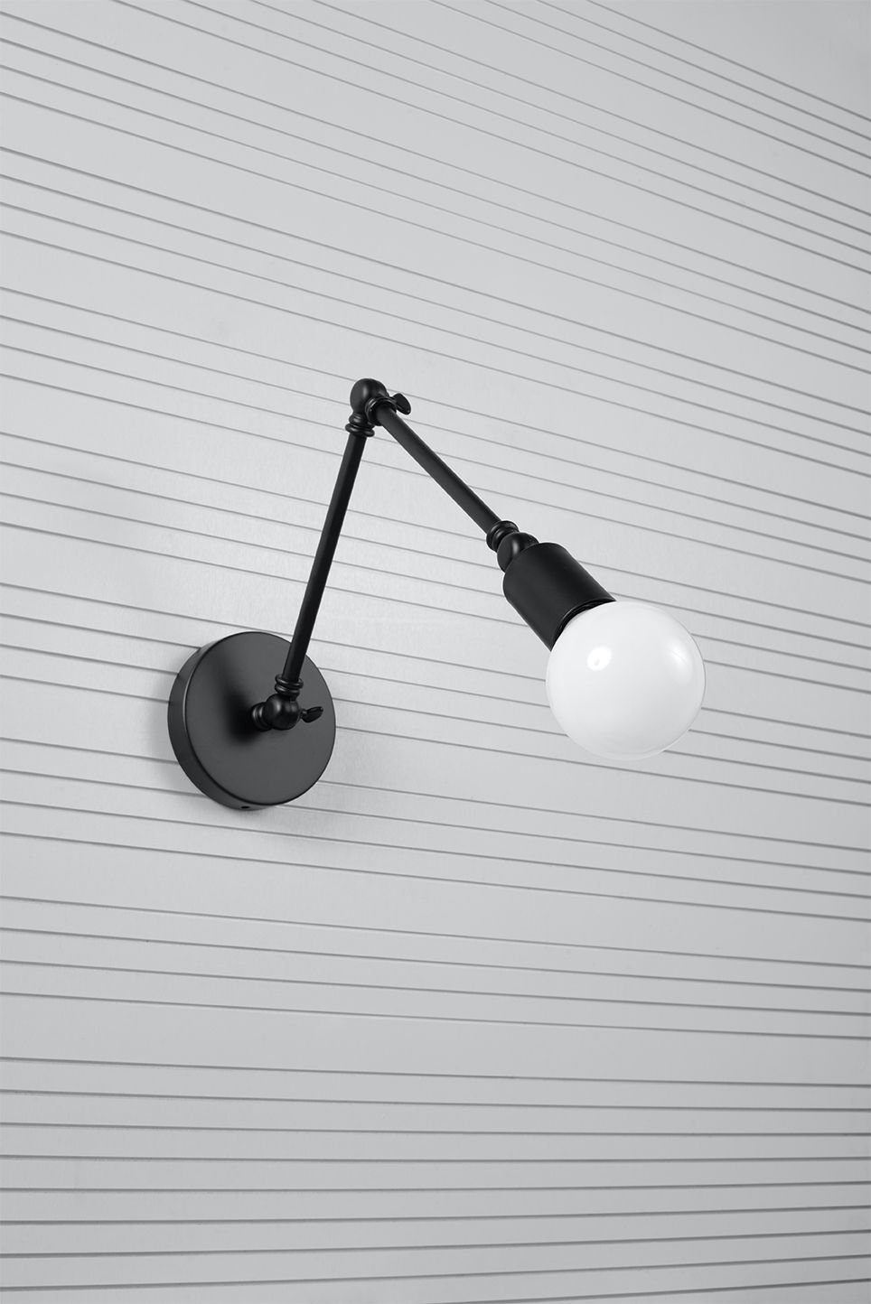 Licht-Erlebnisse Wandleuchte JANUARY, ohne Leuchtmittel, Gelenkarm Wandlampe Büro Schwarz Wohnen Wohnzimmer Junges flexibel