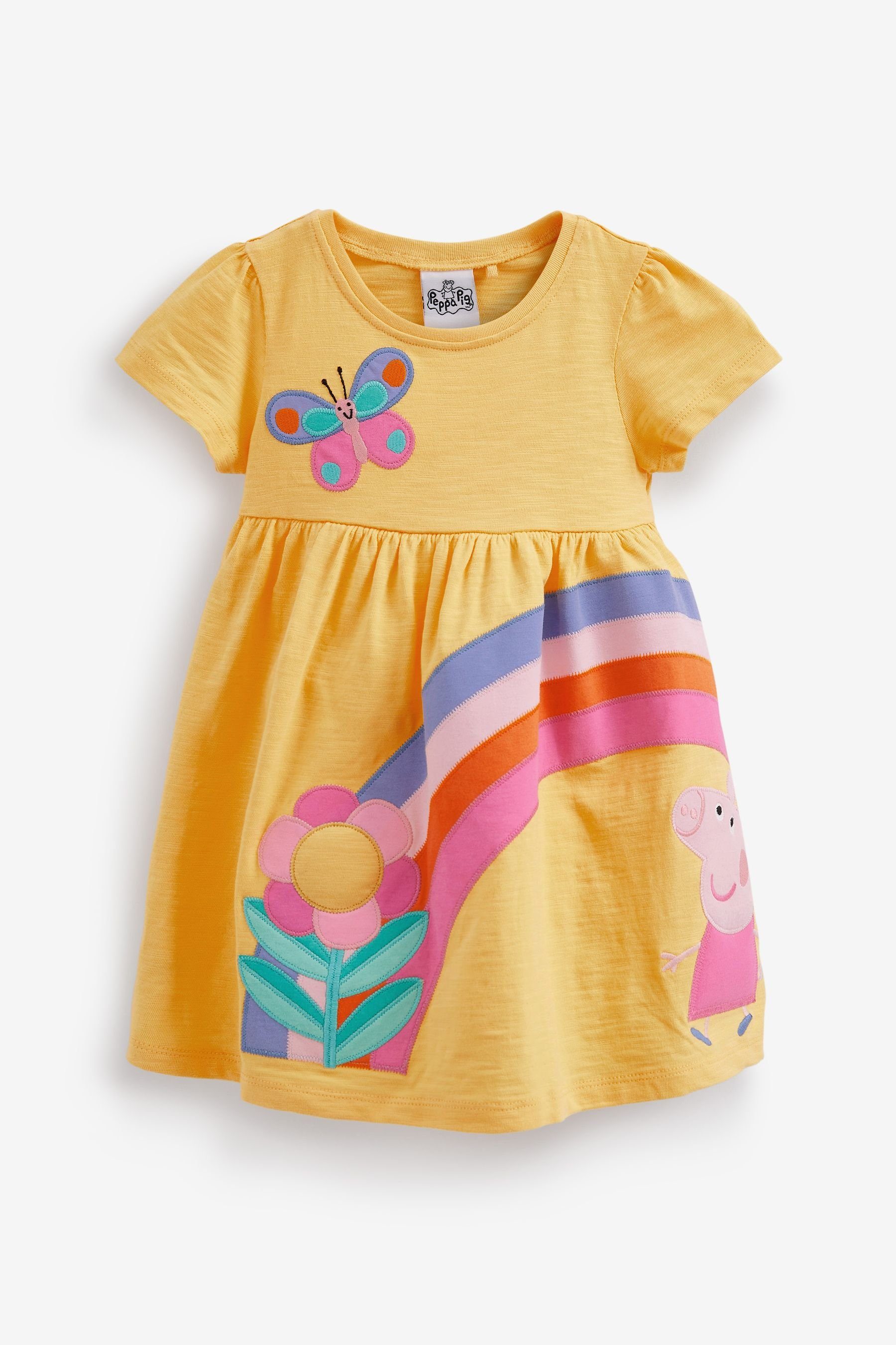 Peppa-Kleid (1-tlg) Jerseykleid Regenbogen-Applikation mit Next