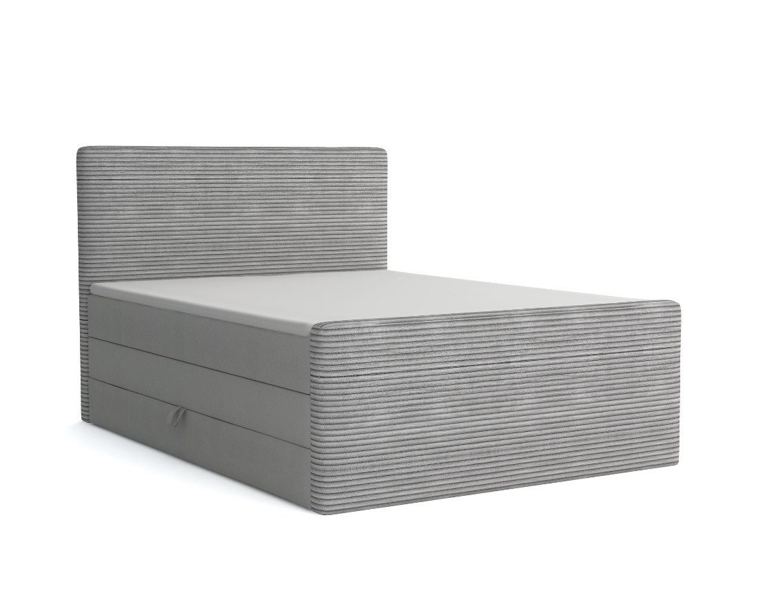 Deine Möbel 24 Boxspringbett OLA Echtes Boxspringbett Polsterbett Komplettbett inkl. Topper (Set Velours Cord-Stoff PREMIUM, 4-St., 2 Bonellfederkernmatratzen H3 + 1 Taschenfederkenmatratze H3), 140x200 160x200 180x200 180x200 200x200 inkl. Bettkasten