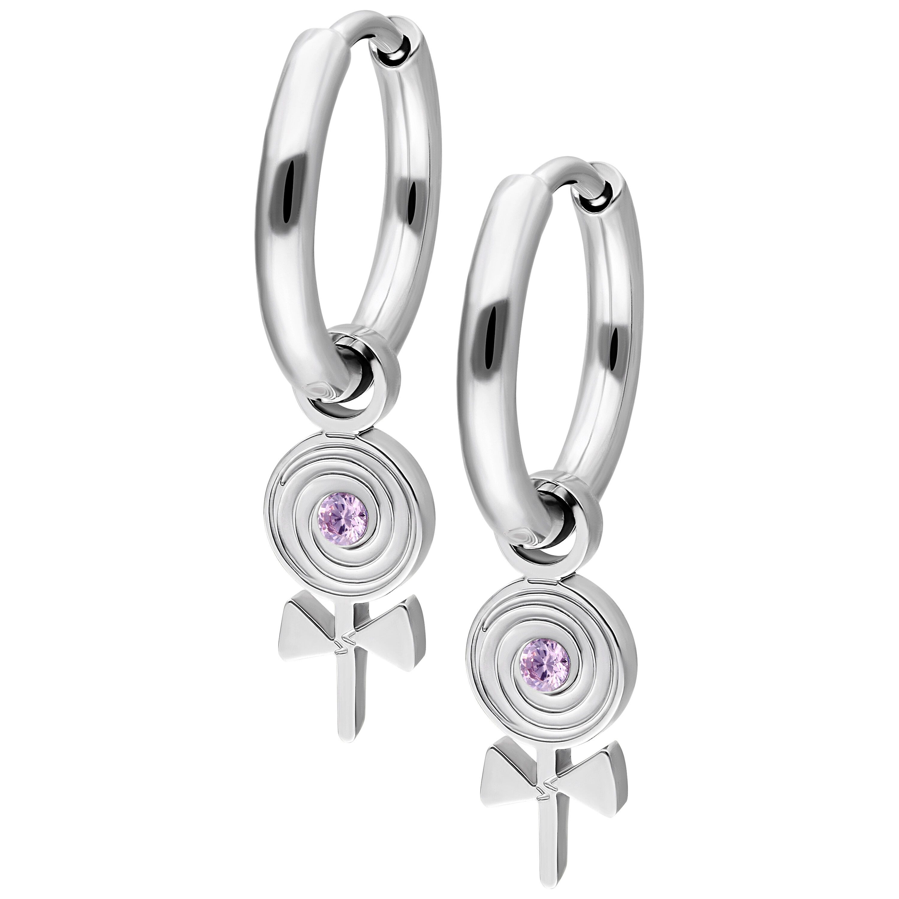 Paar Ohrhänger Mini Lollipop Hoops Pair - Silber