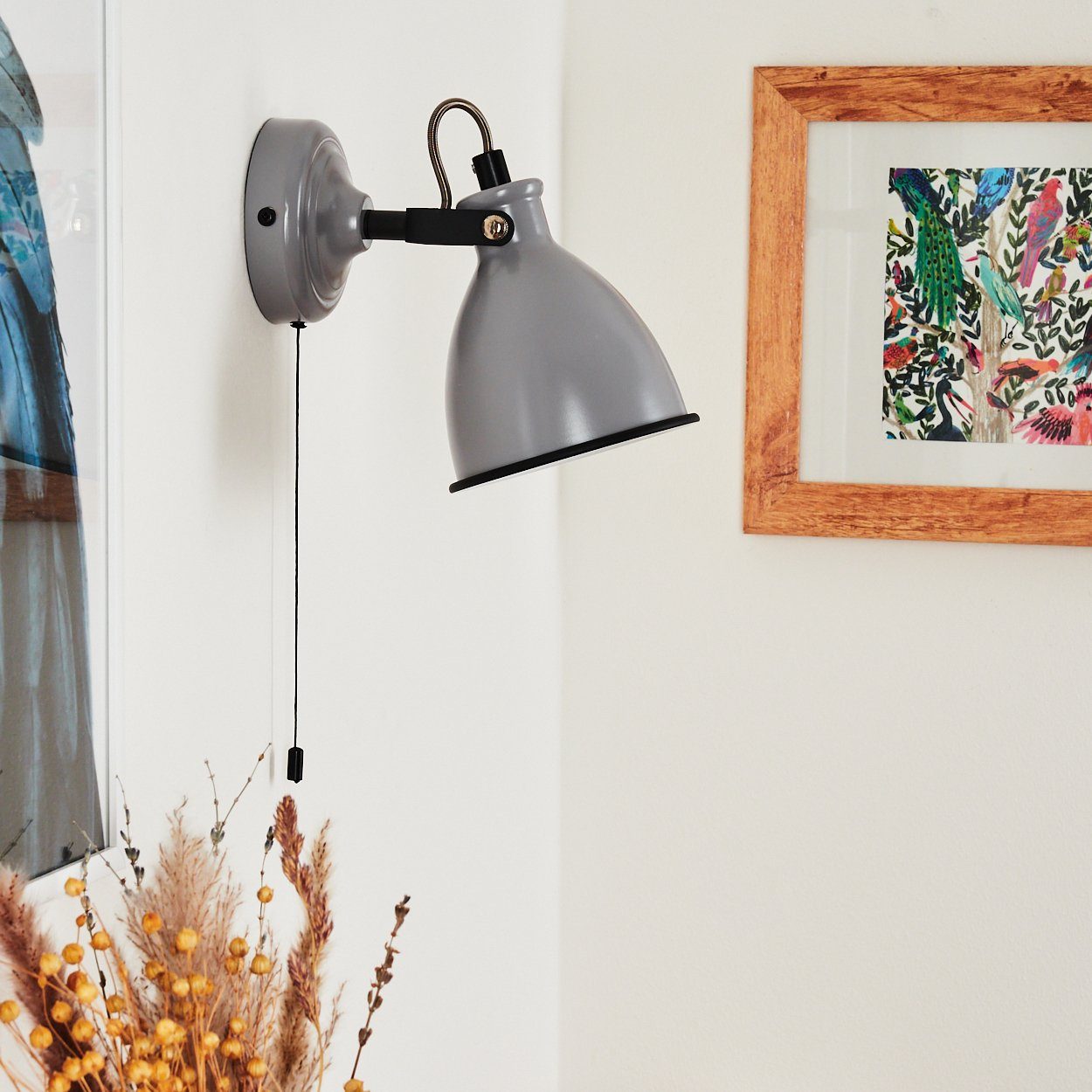 hofstein Wandleuchte »Spadacenta« Wandlampe, Metall, Grau günstig online kaufen