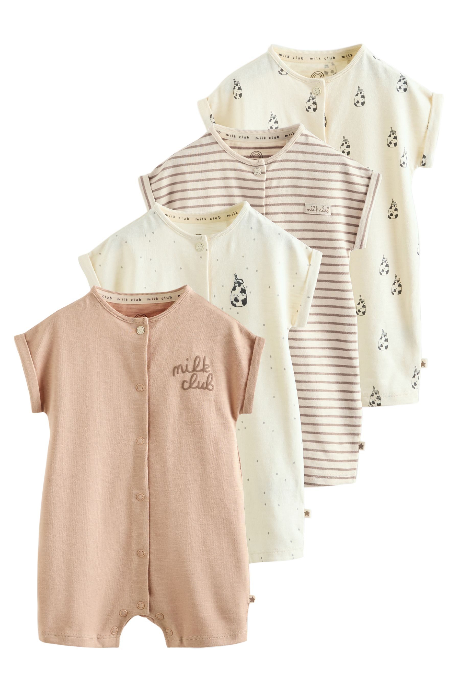 Next Strampler Baby Strampelanzüge aus Jersey, 4er-Pack (4-tlg)