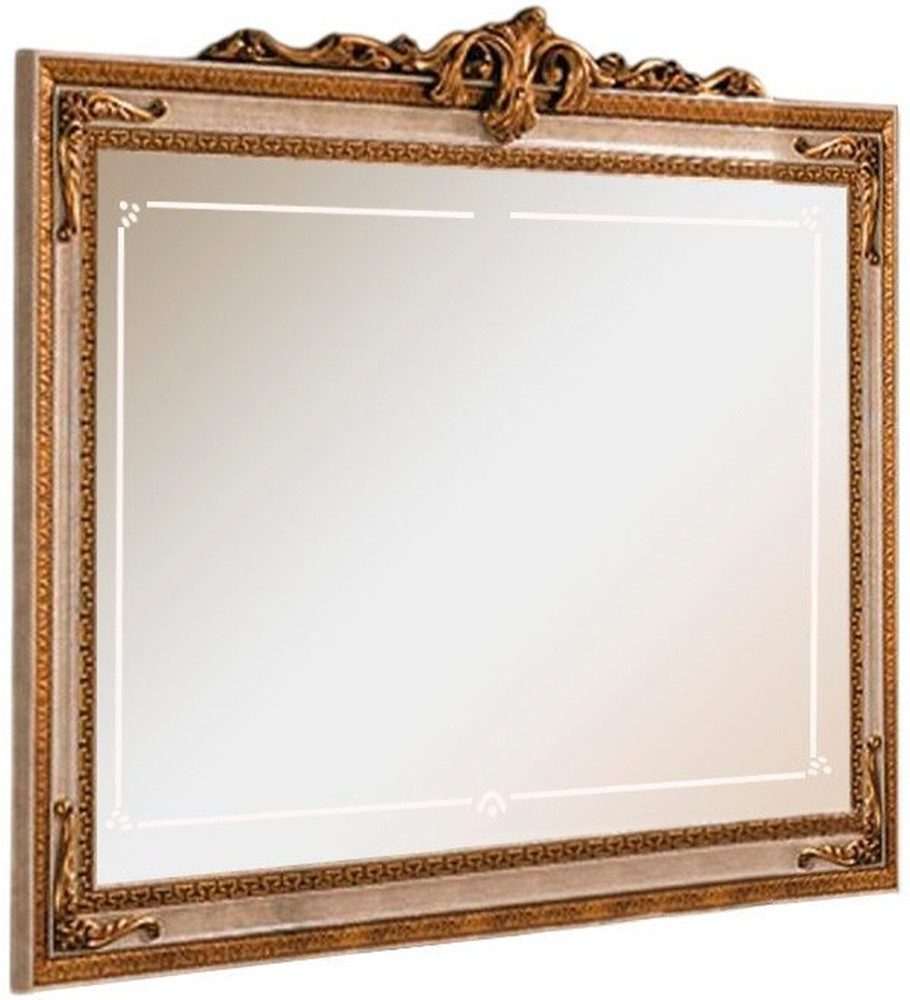 Xlmoebel Wandspiegel Holzrahmen Spiegel mit goldenem Hängedesign für stilvolles Ambiente (1-St., Spiegel), Hergestellt In Italy