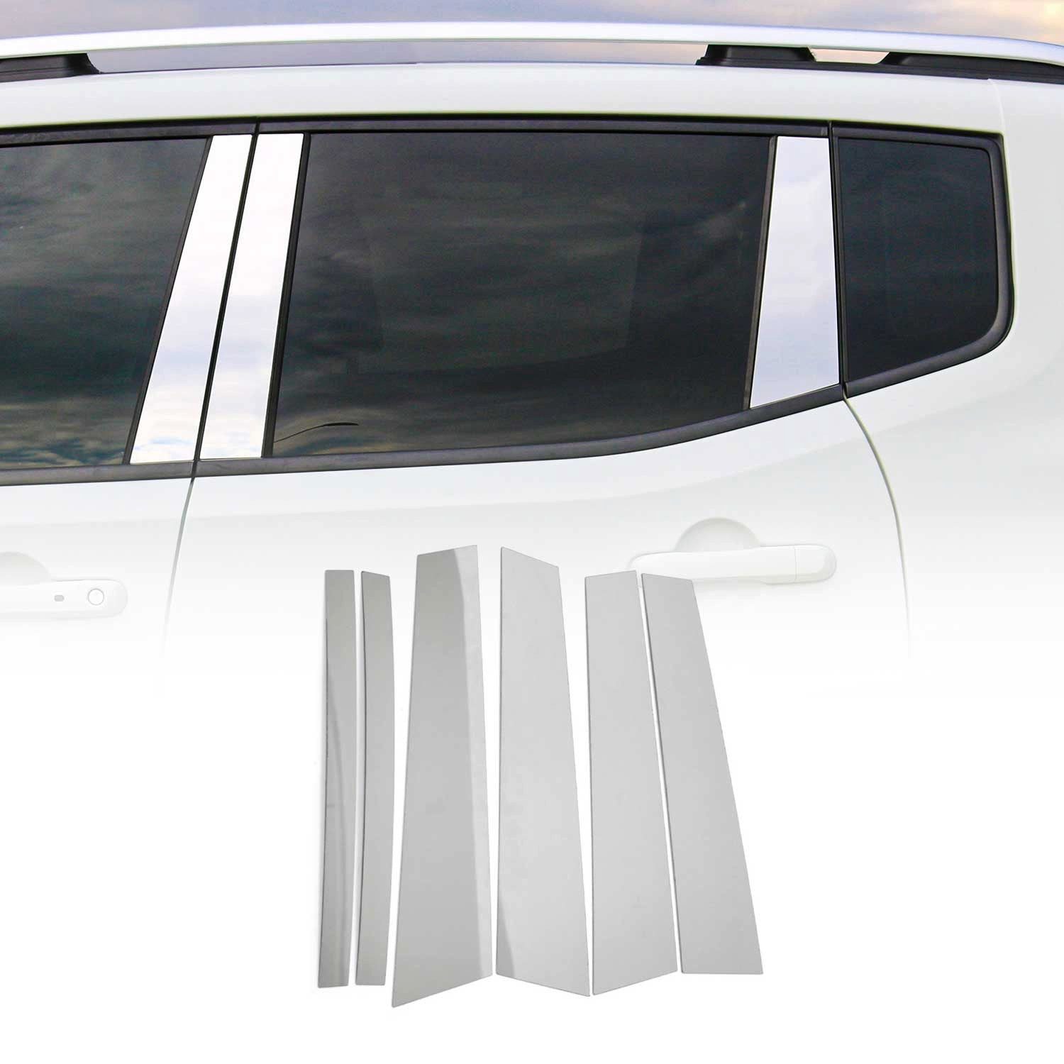 OMAC Zierleisten-Aufkleber B-Säule C-Säule Türsäulen für Mercedes C Klasse 2014-2020 Chrom 6tlg, (6tlg), Langlebig,Einfache Reinigung,Einfache Installation,Rostbeständig