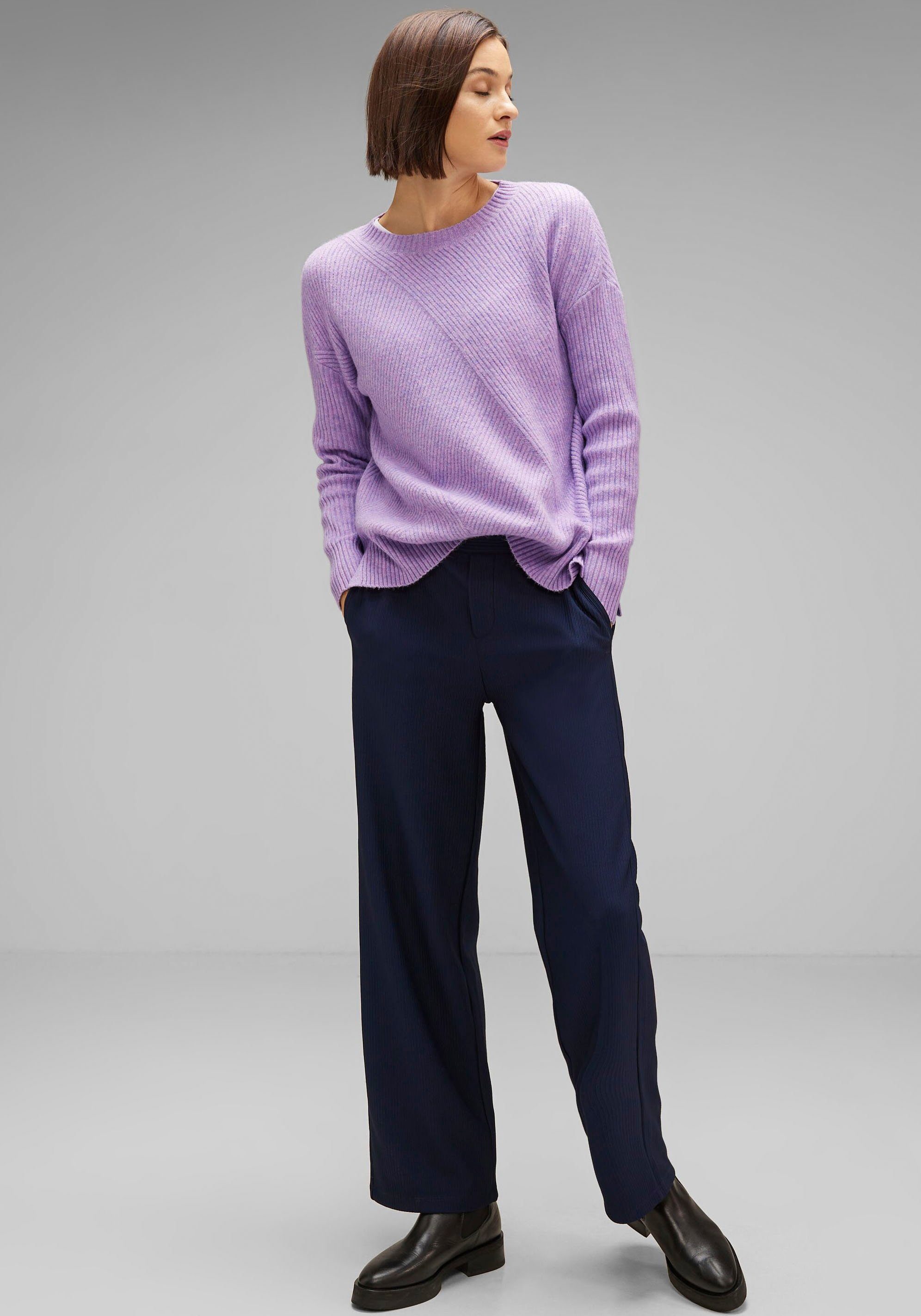 in STREET Unifarbe ONE lilac pure Strickpullover soft