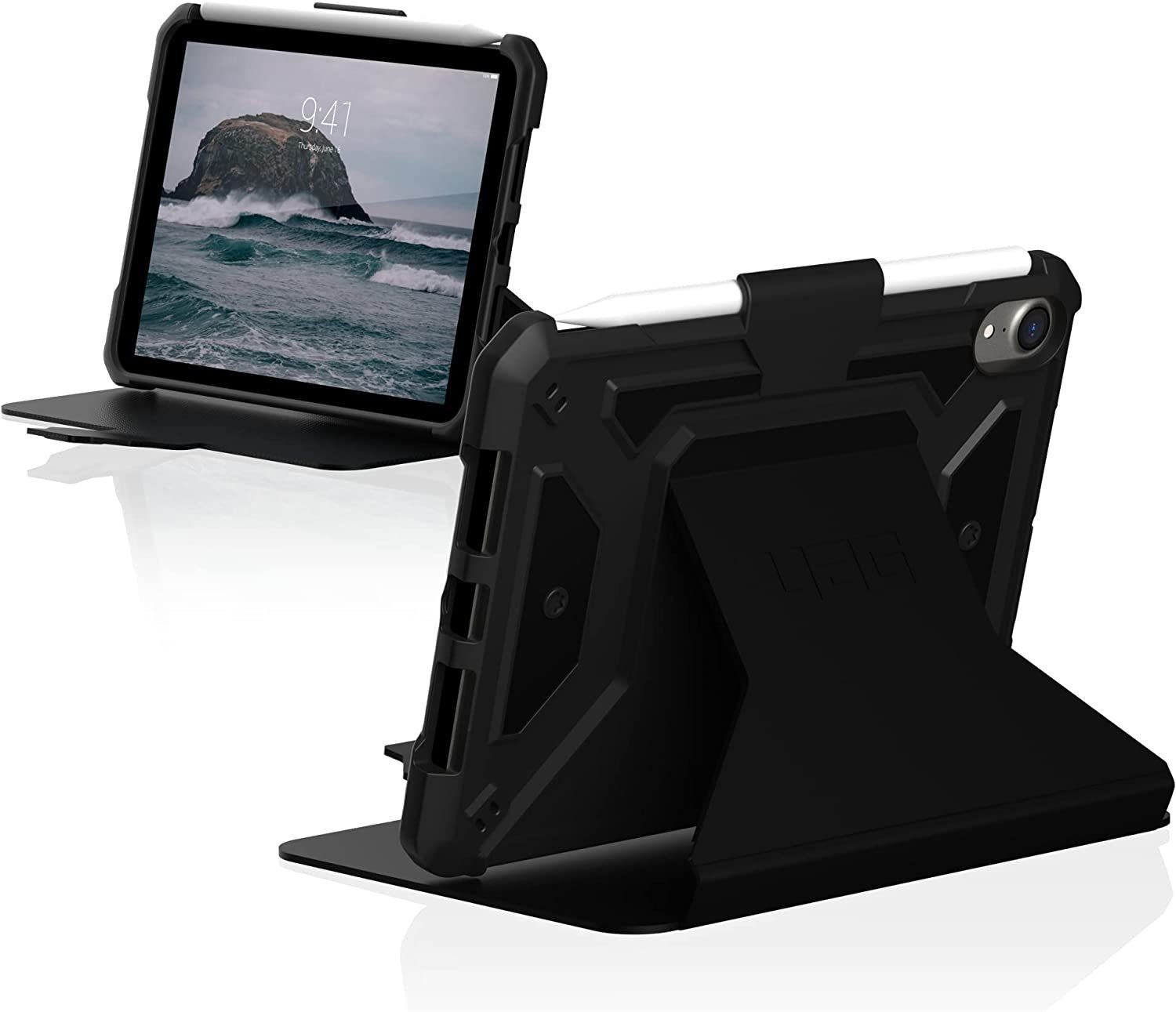 UAG Tablet-Hülle »Metropolis SE«, [Apple iPad mini 6 Hülle, Standfunktion,  Magnetische Frontklappe mit Wake - / Sleep - Unterstützung, Apple Pencil  Halterung, Sturz- und stoßfest nach US-Militärstandard] - schwarz