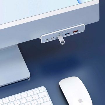 Hyper 5-in-1 USB-C Hub für iMac 24" Adapter zu 2x USB Typ A, 3x USB Typ C