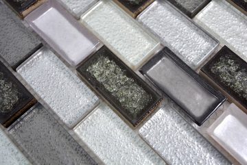 Mosani Mosaikfliesen Mosaikfliese Keramik Brick Arktis grau mix beige anthrazit
