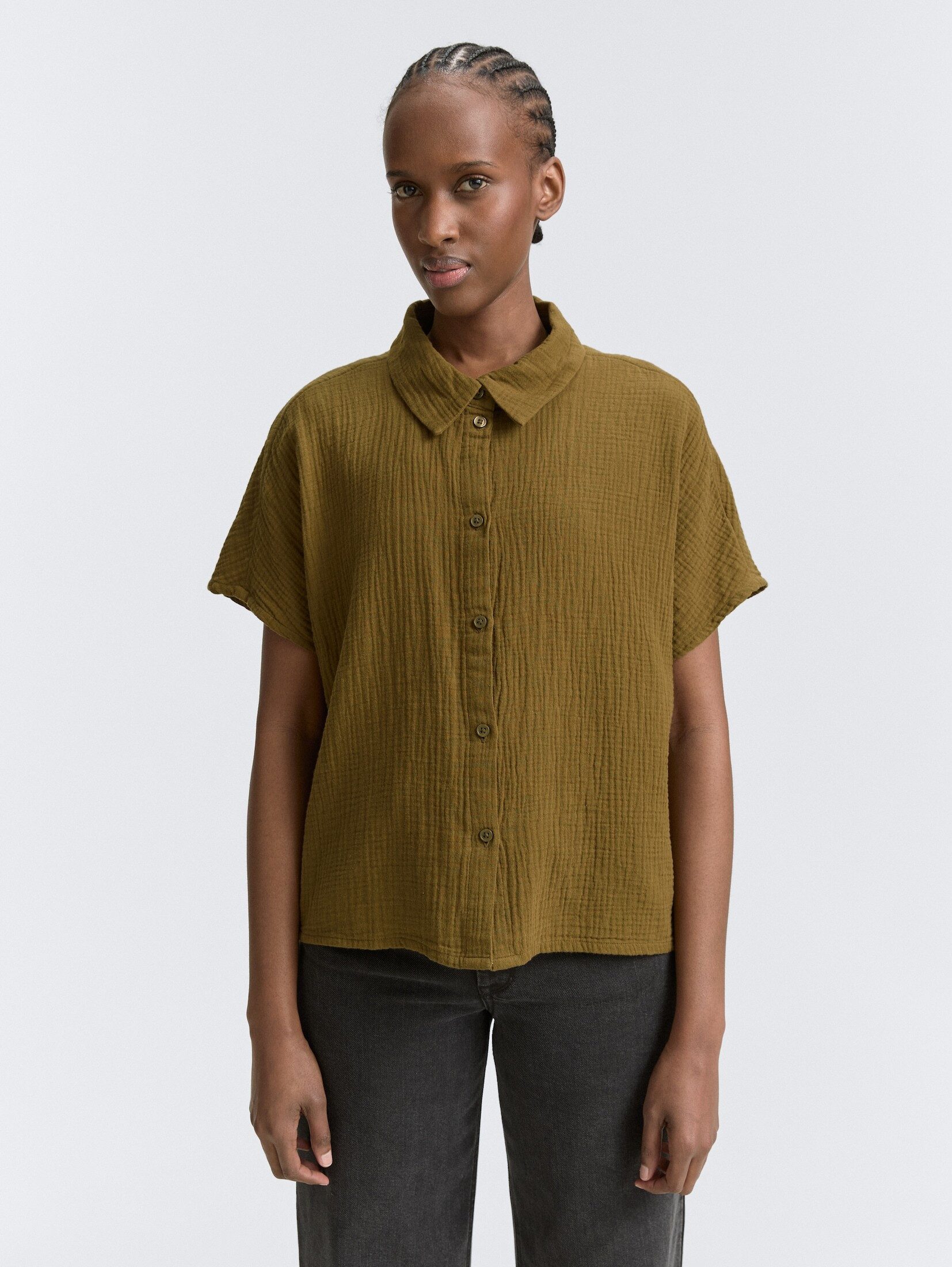 TOM TAILOR Denim Kurzarmbluse Boxy Fit günstig online kaufen