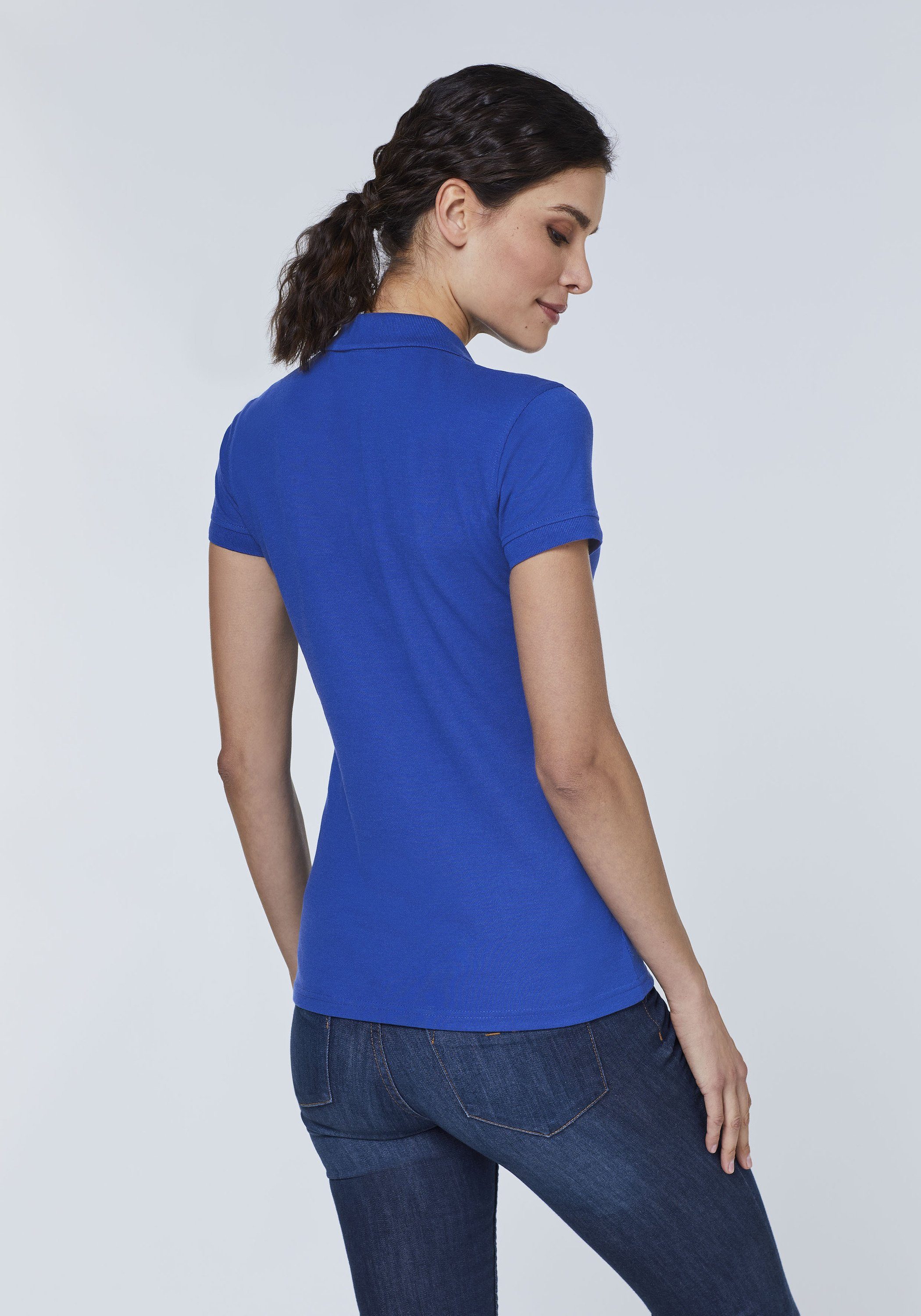 blau strapazierfähigem Poloshirt ultramarine aus Material Expand