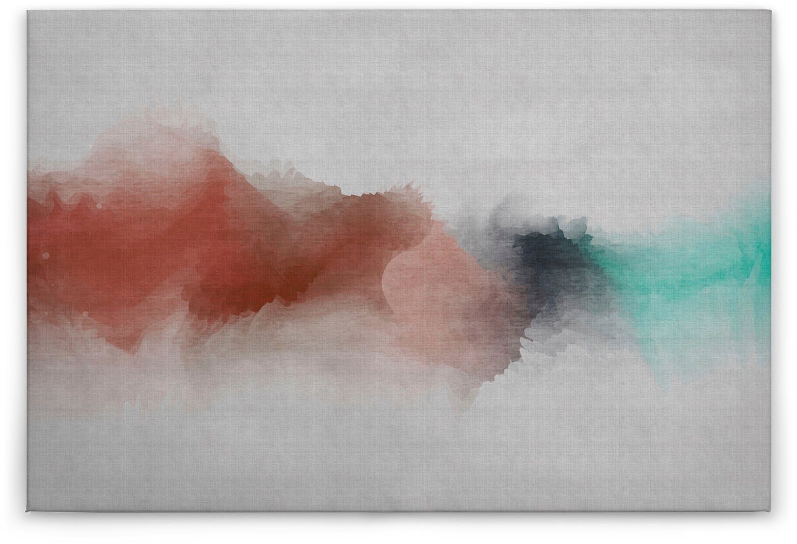 Leinwandbild (1 Création Bunt Bild Grau A.S. rosa rot, St), Keilrahmen grau, Farben Abstrakt daydream,