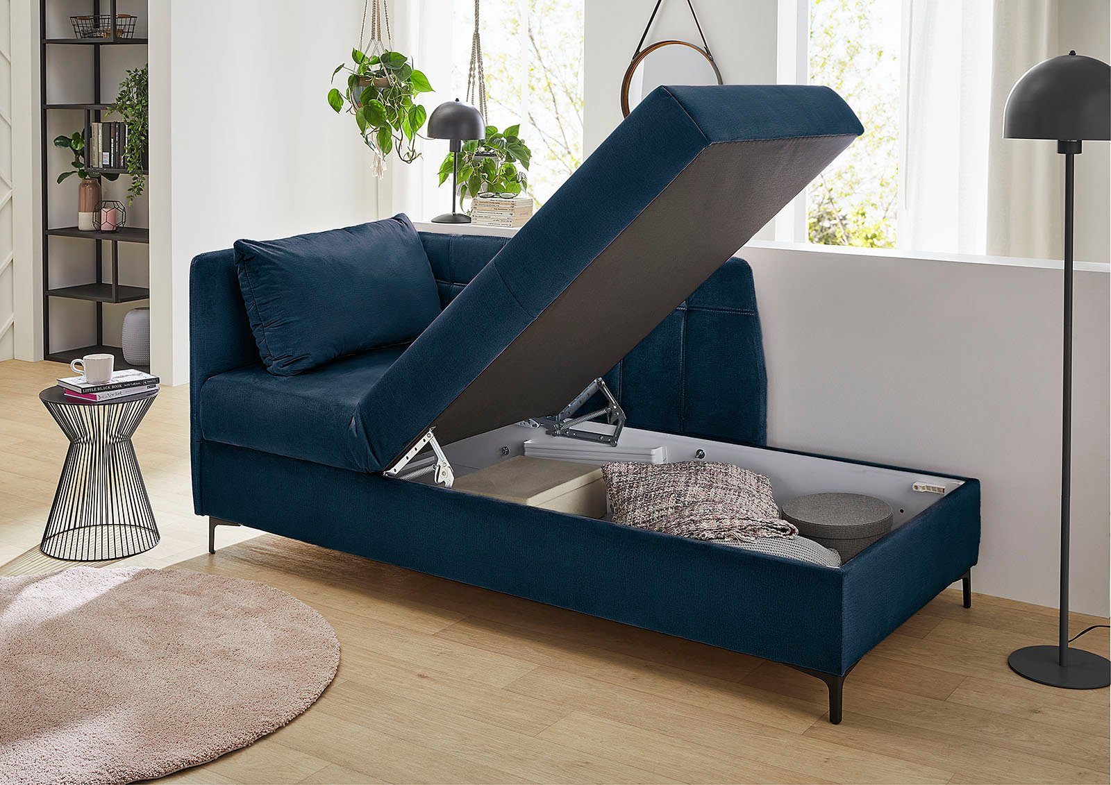 Jockenhöfer Gruppe Recamiere Marlin, B: 207 cm, Liegefl. 91x201 cm, Studioliege mit verstellbarem Kopf- und Fußteil, Bettkasten