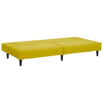 vidaXL Sofa 2-tlg. Sofagarnitur Gelb Samt