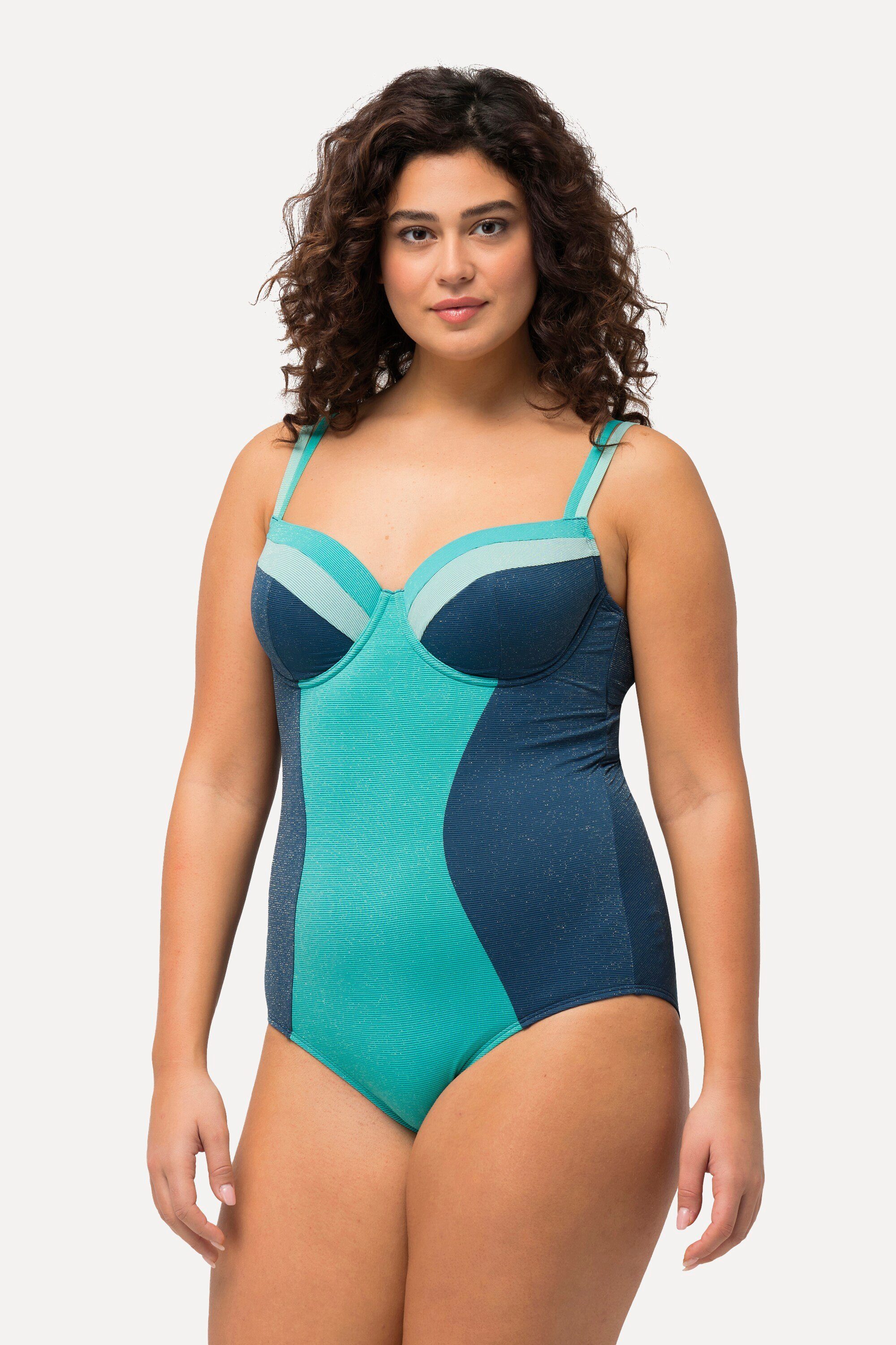 Ulla Popken Badeanzug Badeanzug Glitter Softcups Bügel günstig online kaufen