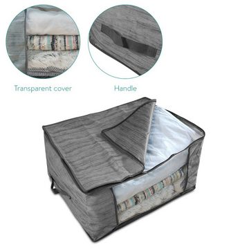 Navaris Unterbettkommode, Aufbewahrungstasche Box mit Reißverschluss - Set mit 2 Taschen zur Aufbewahrung - für Kleider, Pullover oder Bettwäsche