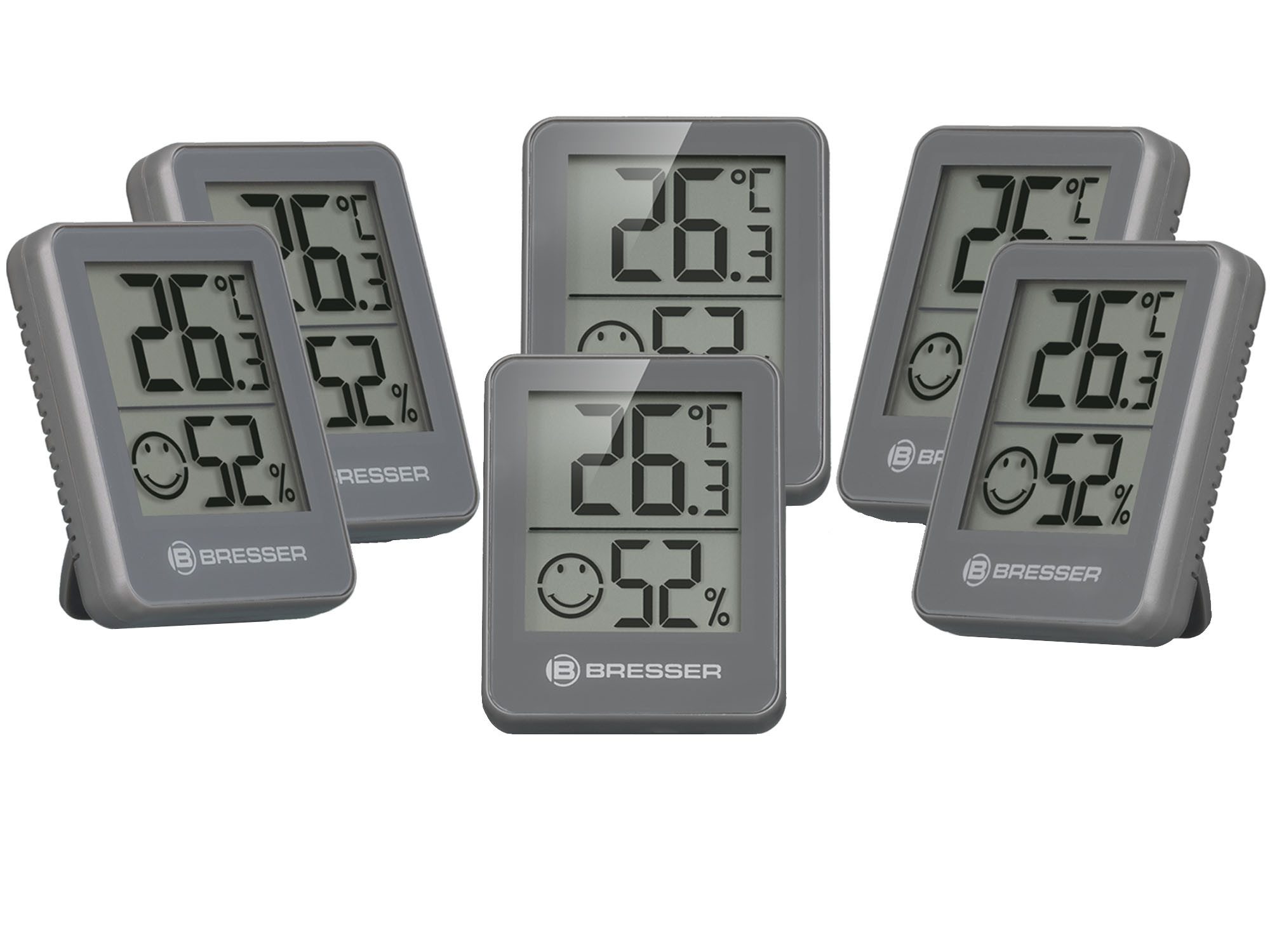 Hygrometer ClimaTemp Indicator 6er Set grau