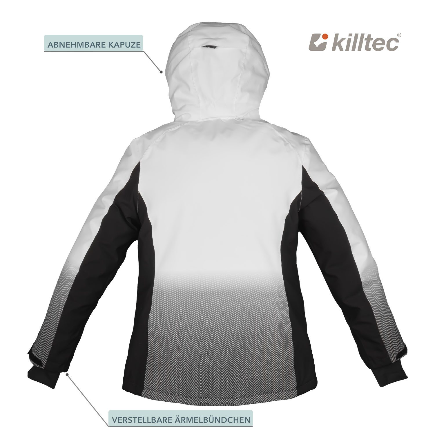 Killtec Skianzug Skianzug Damen Skijacke hellgrau + Skihose rot (Größe 46), verschweißte Nähte