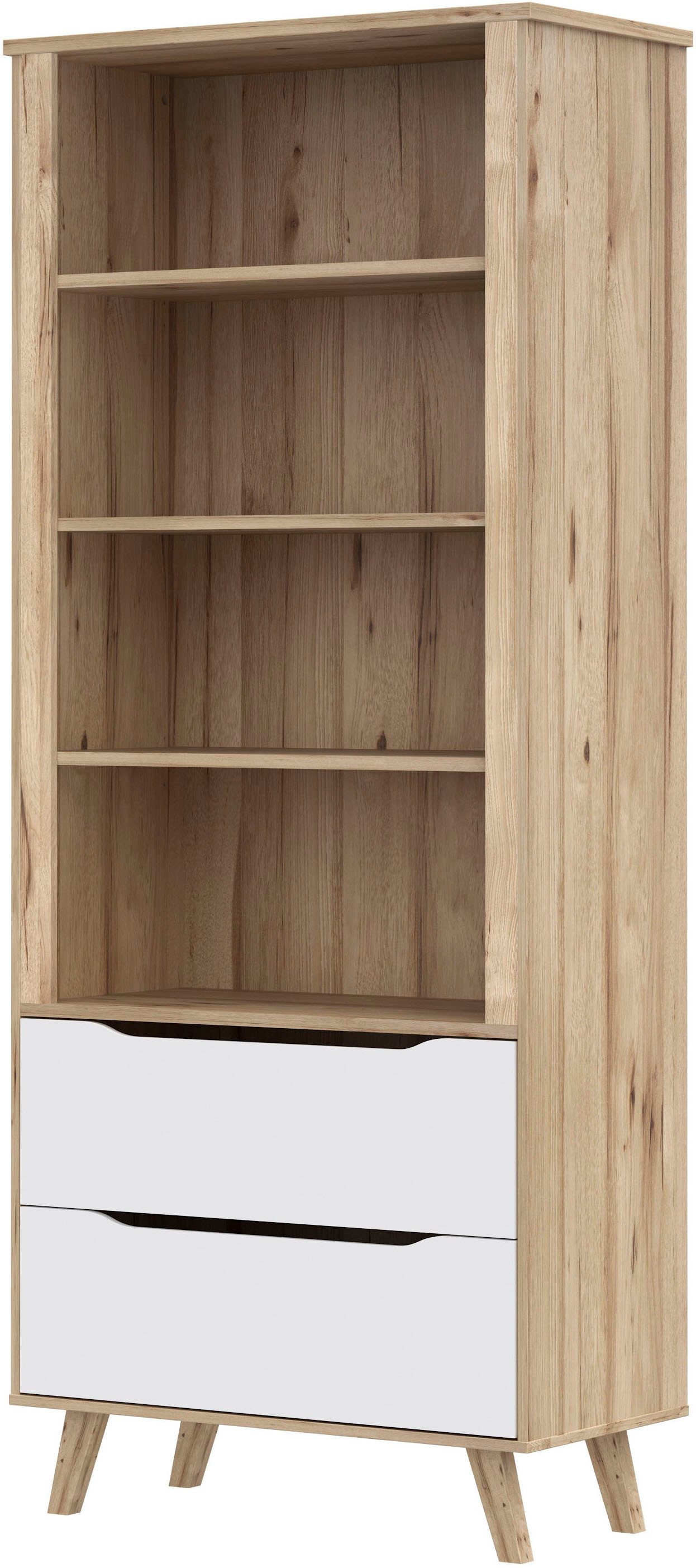 FORTE Wandregal Vankka Regal 2 Schubkästen, Regal, Holzfüße, Einlegeböden variabel, 2 Schubkästen – Bild 3 von 5