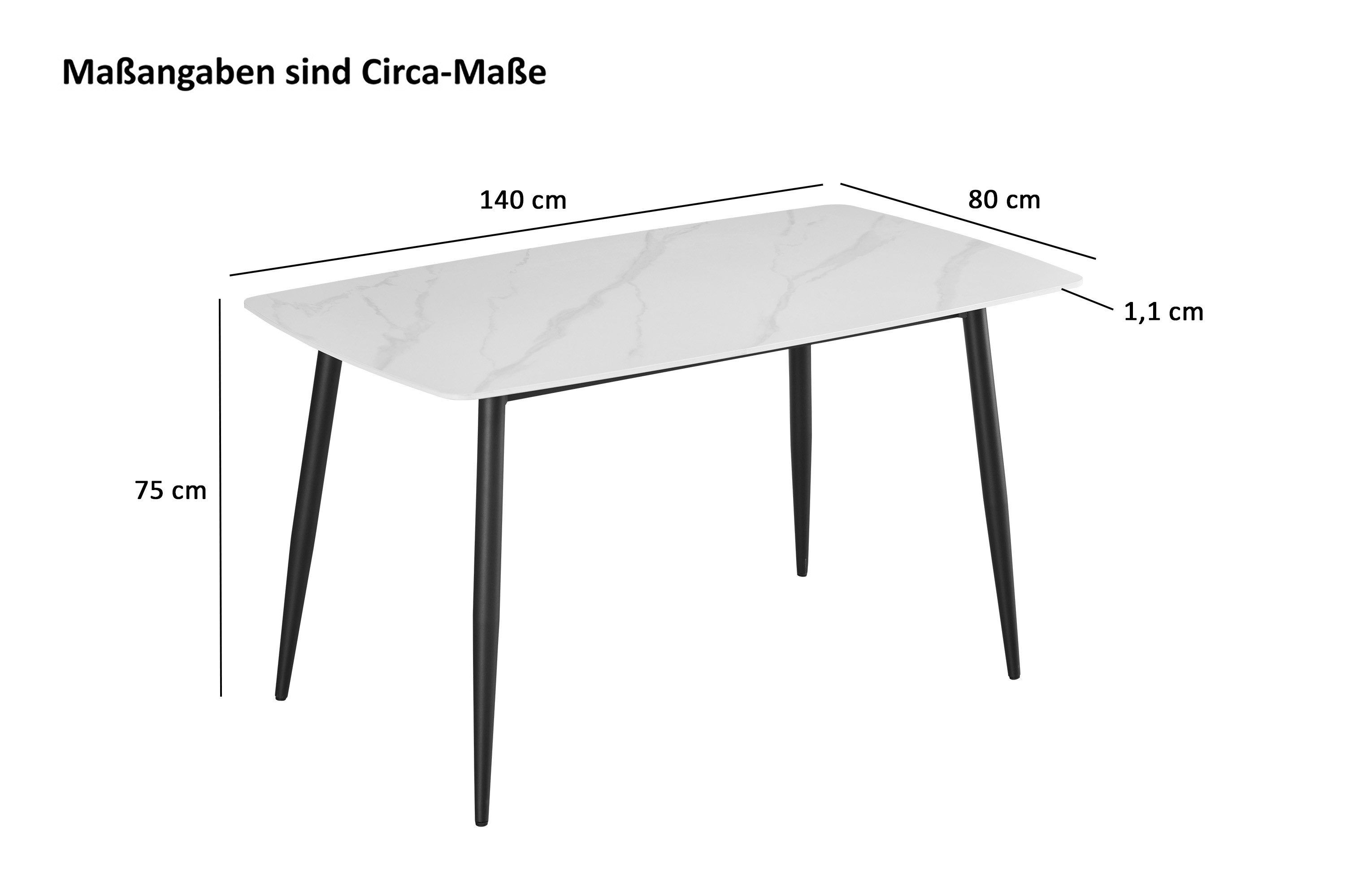 Trelevo® Esstisch Aushda 140, Keramik, verschiedene günstig online kaufen