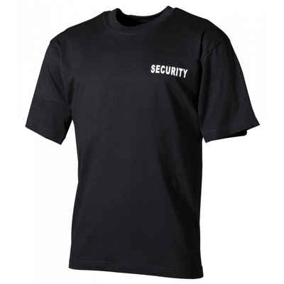 MFH T-Shirt T-Shirt, schwarz, Security, bedruckt - M (1-tlg) bedruckt