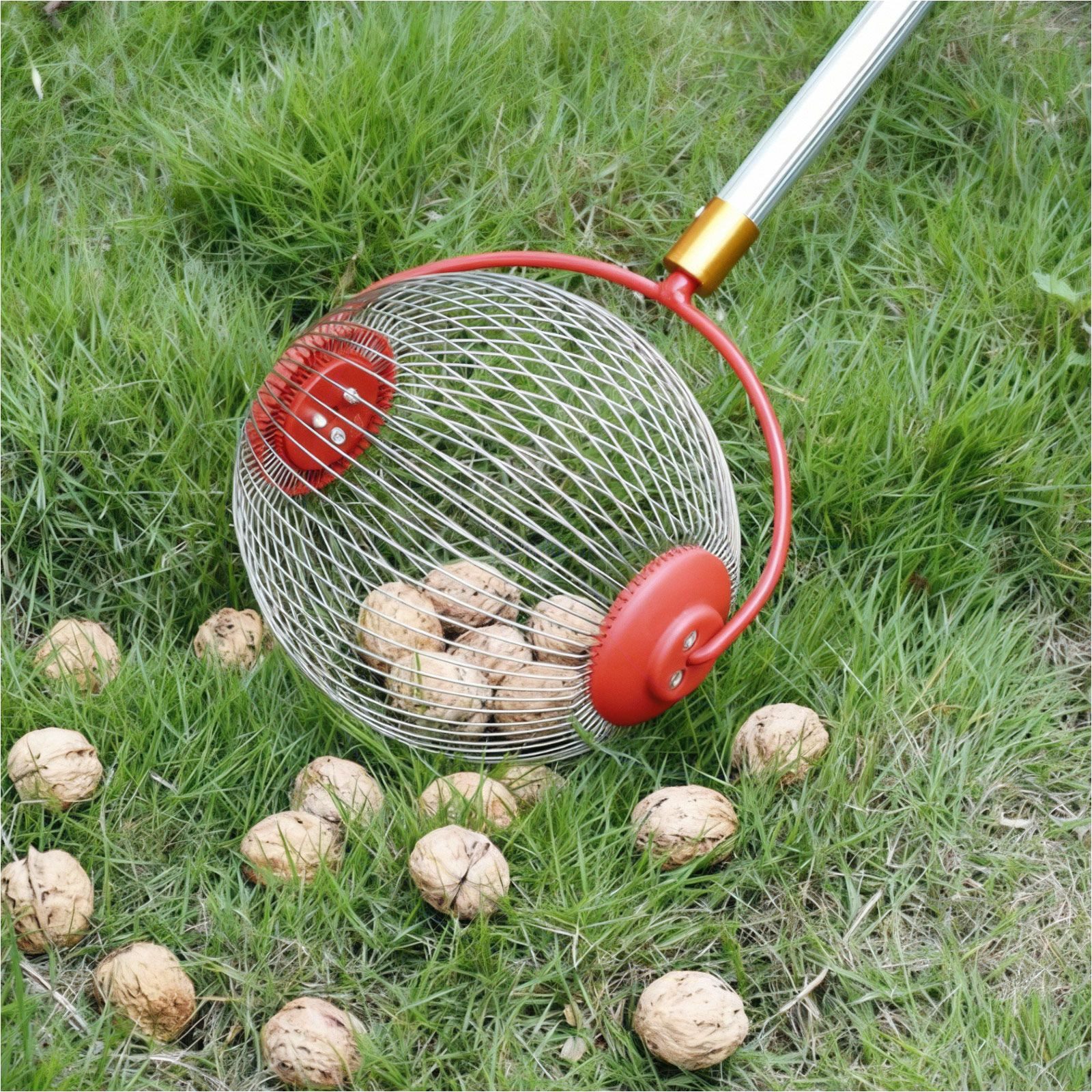 Gravidus Rollsammler Rollsammler Ø22 cm mit Teleskopstiel 52–120 cm Obstsammler Nusssammler