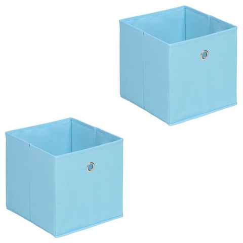 IDIMEX Aufbewahrungsbox ELA (Set), Stoffbox Faltbox Aufbewahrungsbox Einschubkorb Regalbox 2er Pack hellb