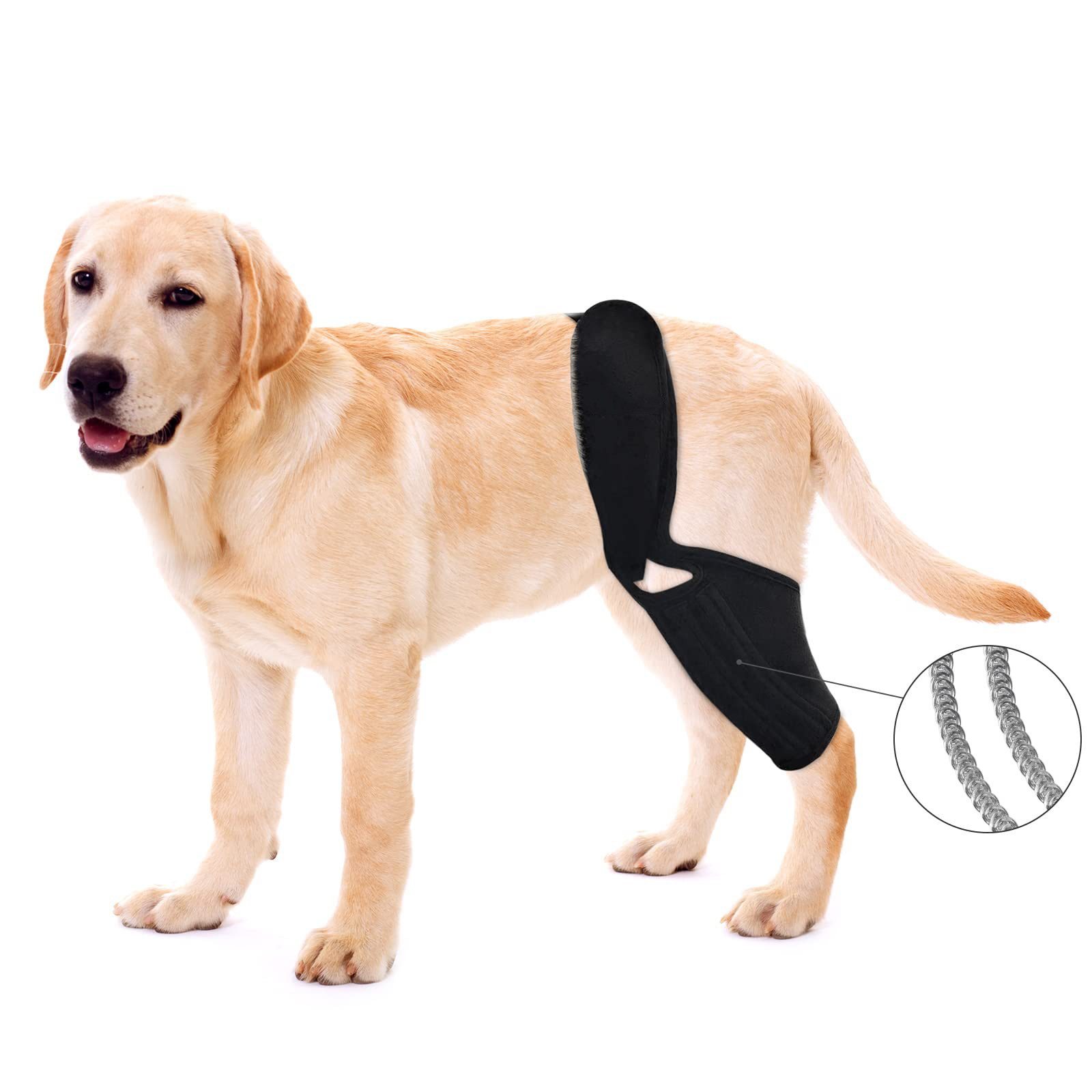 Ledander Stützbandage Kniebandage für Hunde, ACL mit seitlichen Stabilisatoren, Kniekappenluxation, Arthritis – hält das Gelenk warm und stabil