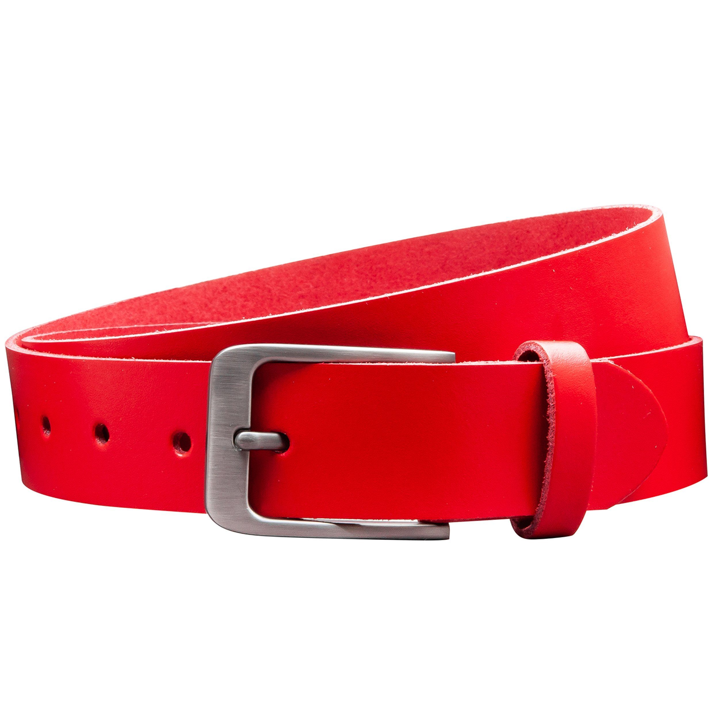 COLOGNEBELT Ledergürtel OM411-SL-Rot MADE IN GERMANY, Rot Kürzbar, 100 % Ec günstig online kaufen